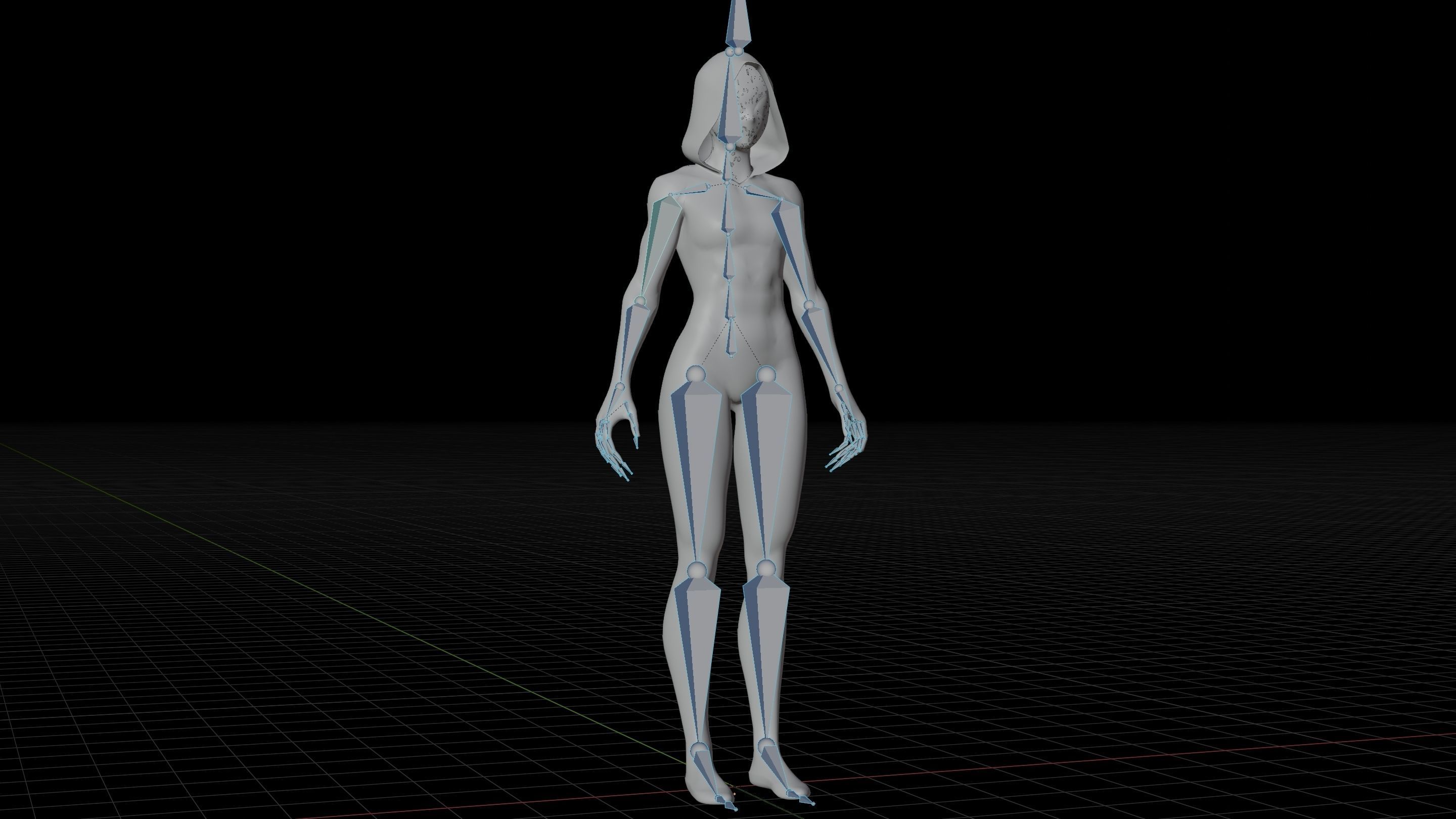 Gwen Stacy RIGGED Game ready Character  3D model_29