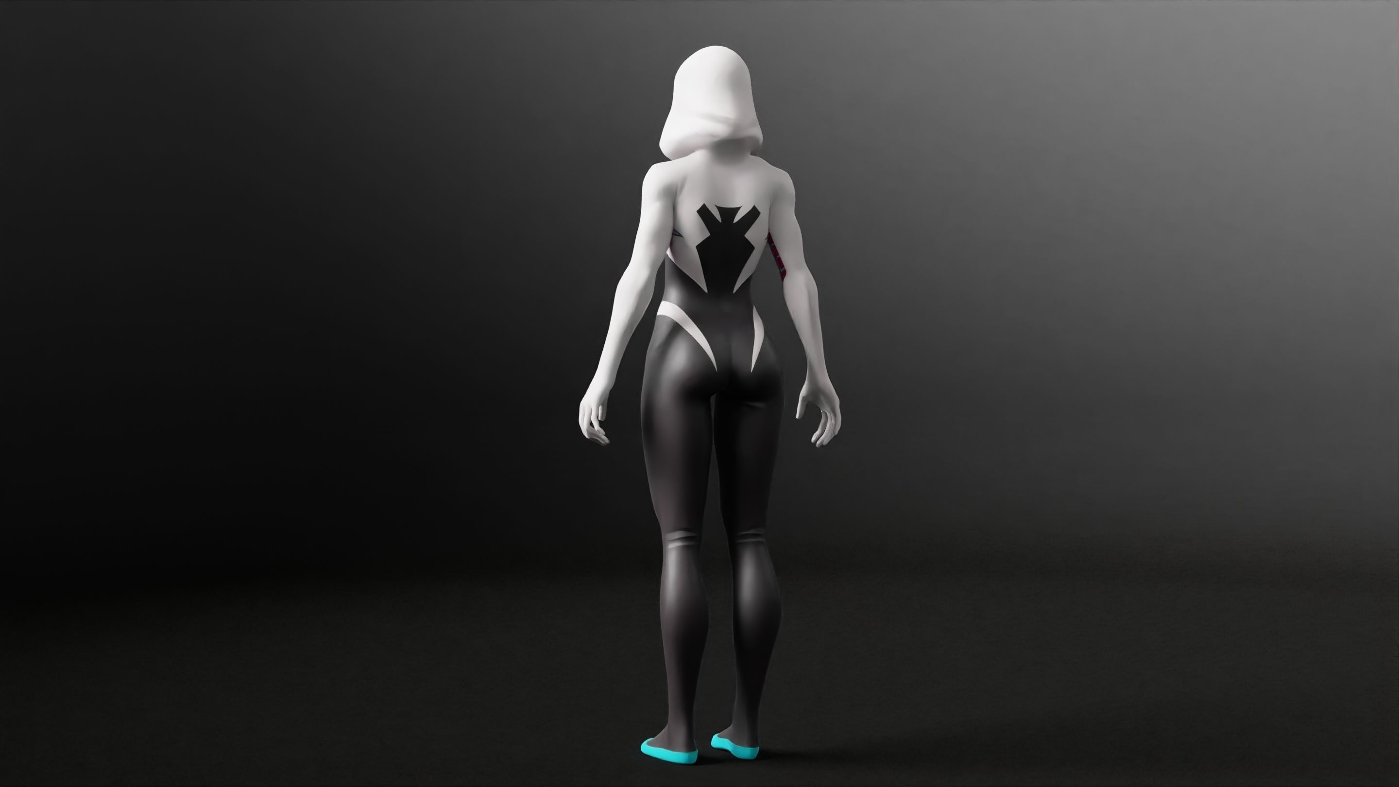 Gwen Stacy RIGGED Game ready Character  3D model_19