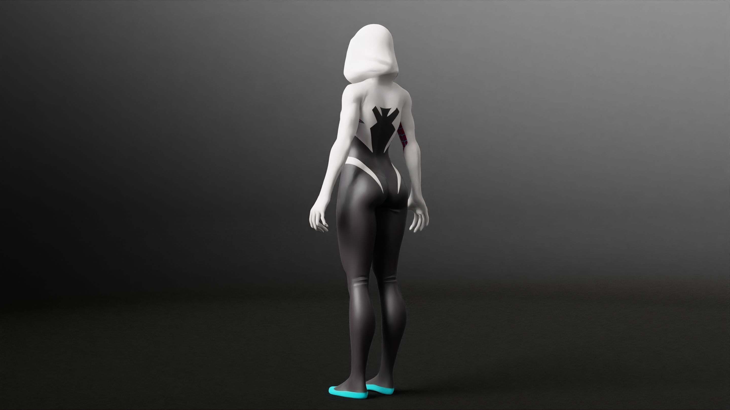 Gwen Stacy RIGGED Game ready Character  3D model_20