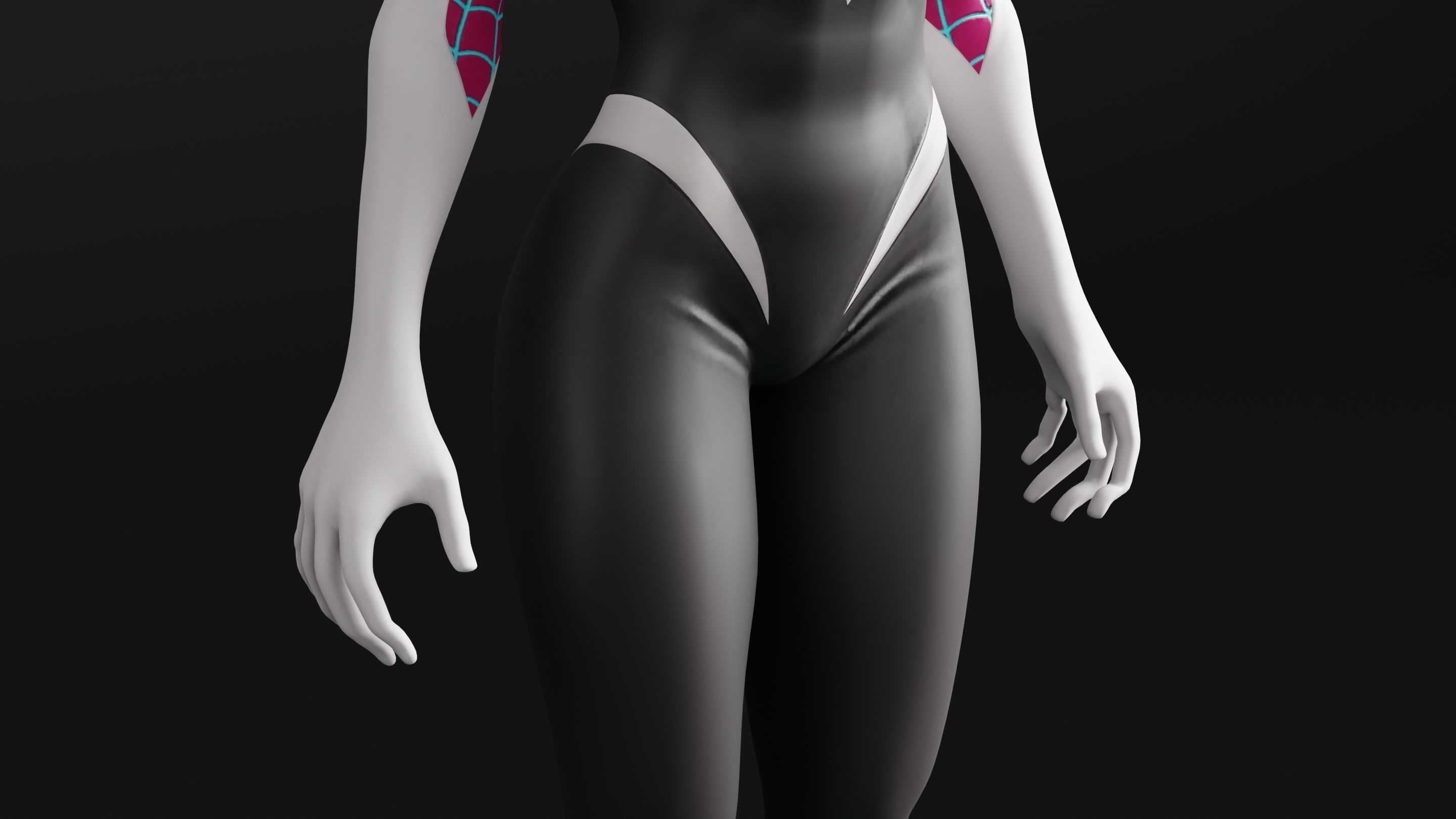 Gwen Stacy RIGGED Game ready Character  3D model_5