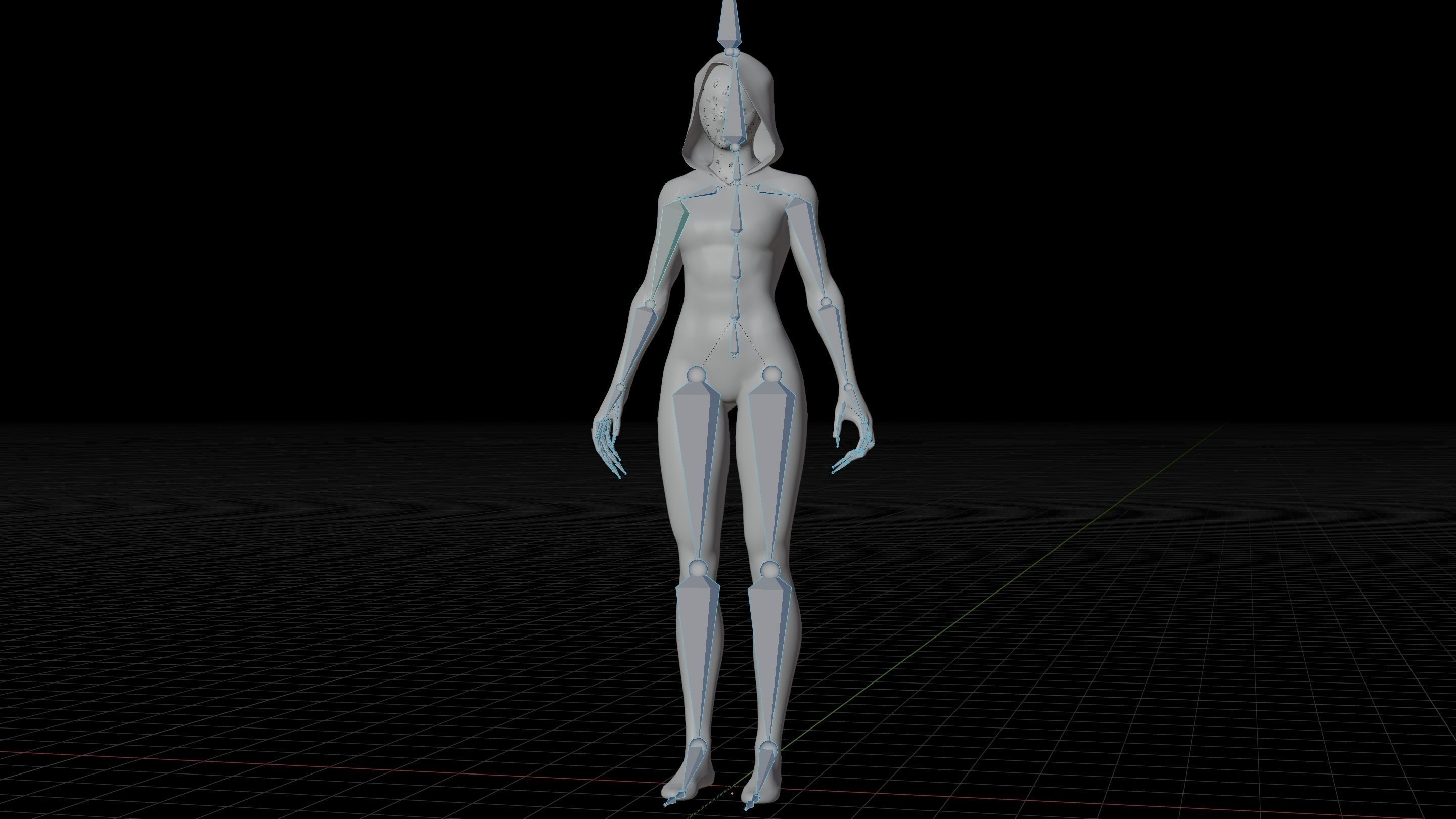Gwen Stacy RIGGED Game ready Character  3D model_47