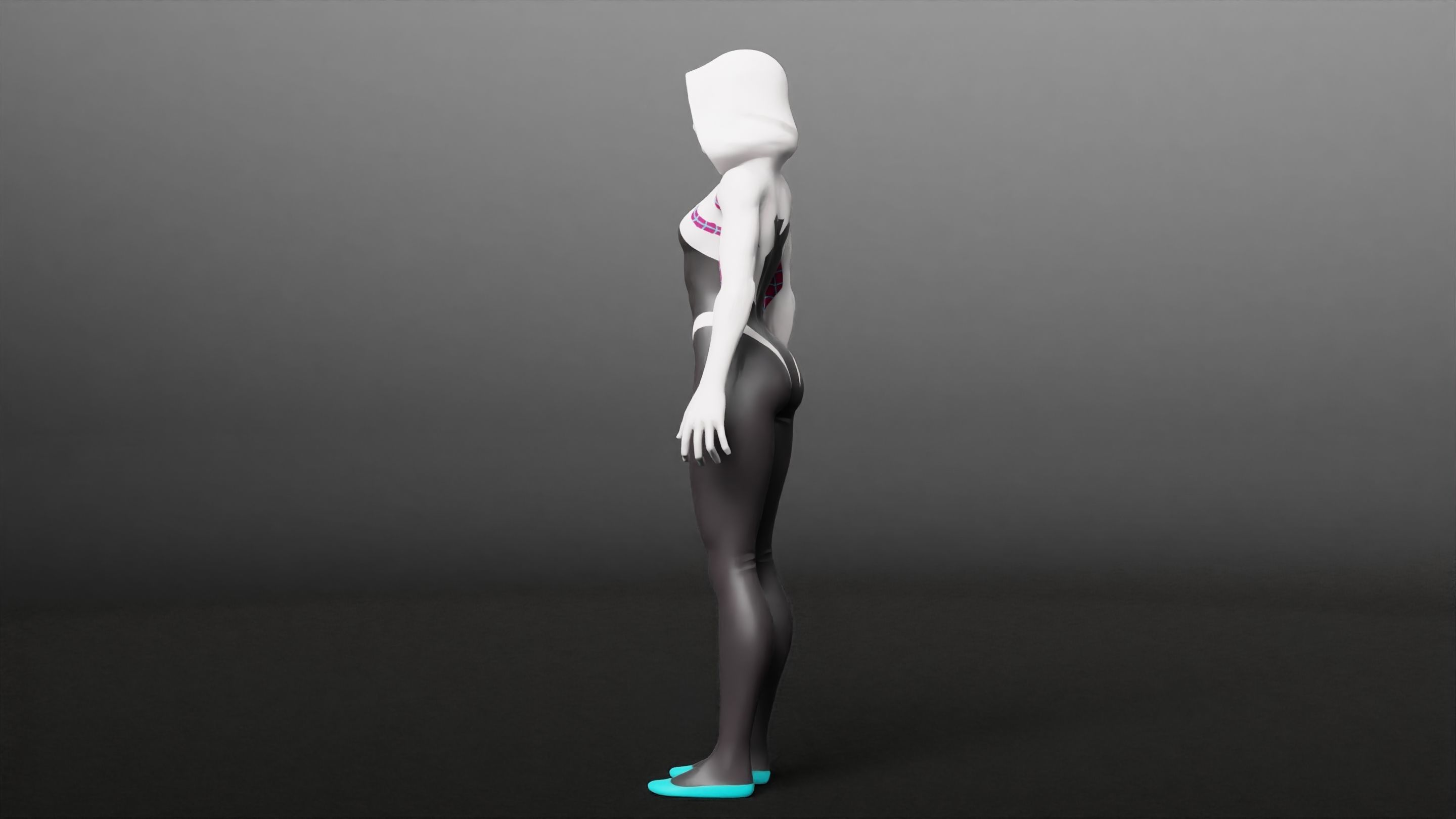Gwen Stacy RIGGED Game ready Character  3D model_22