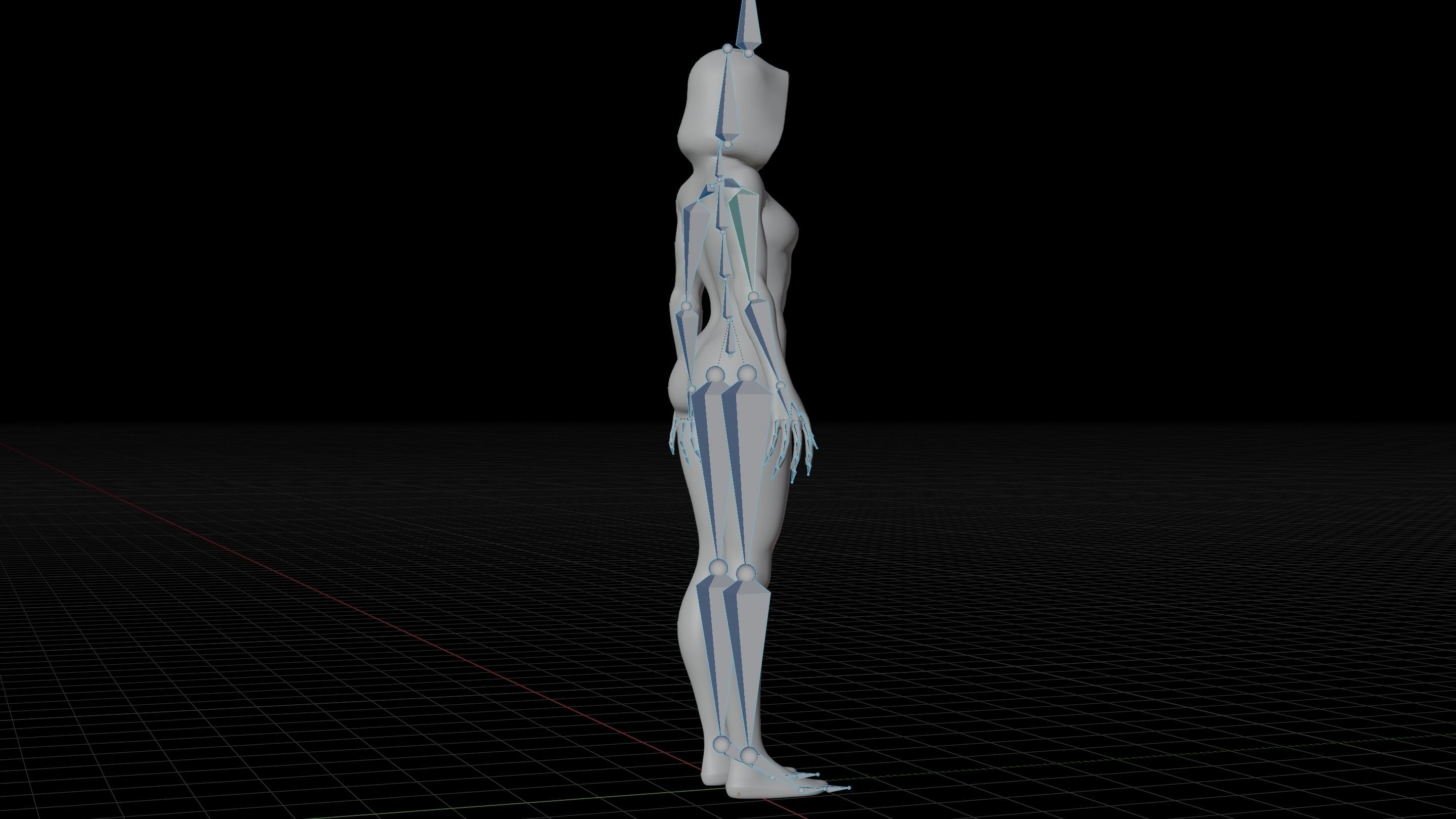 Gwen Stacy RIGGED Game ready Character  3D model_34