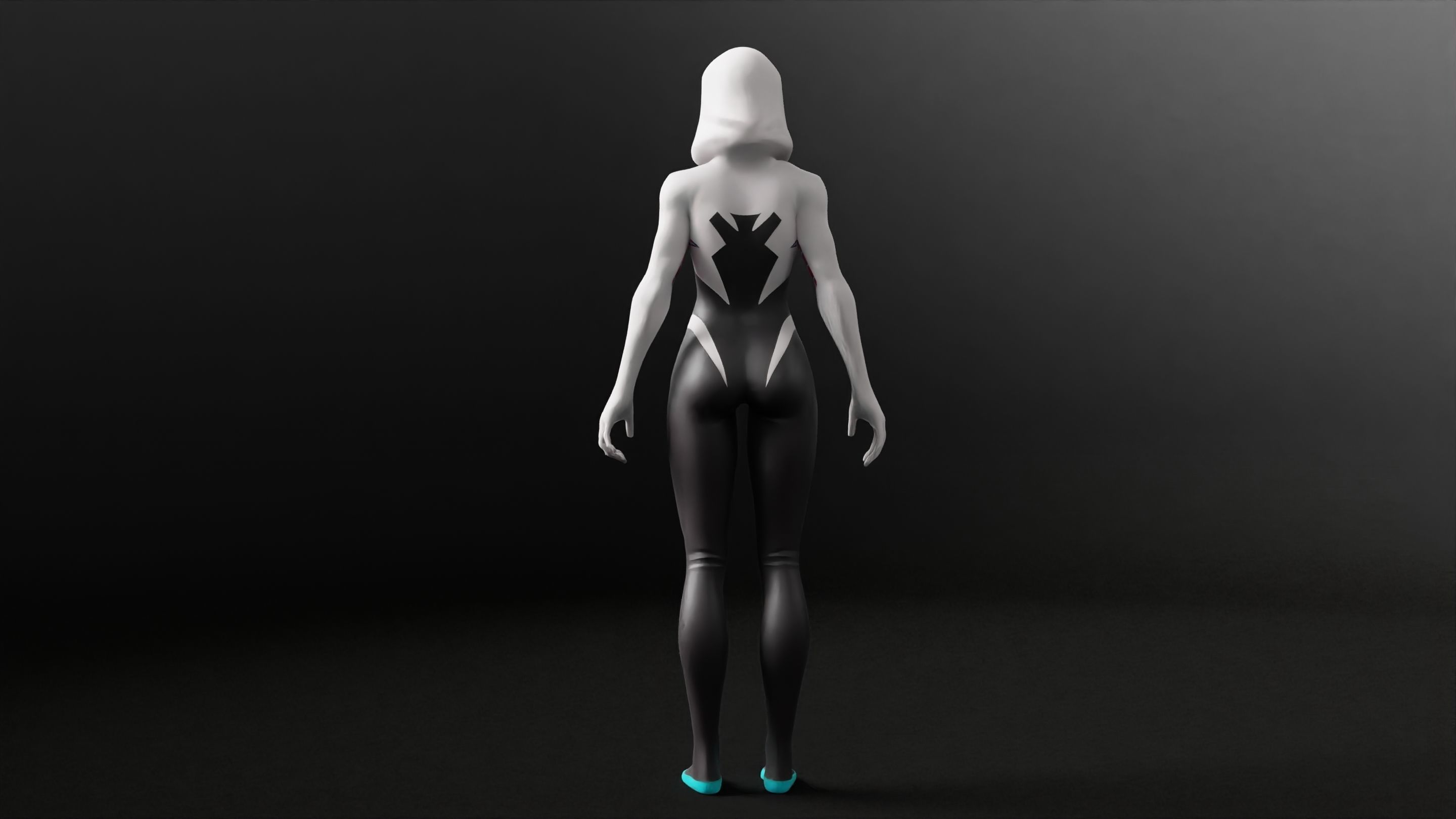 Gwen Stacy RIGGED Game ready Character  3D model_18