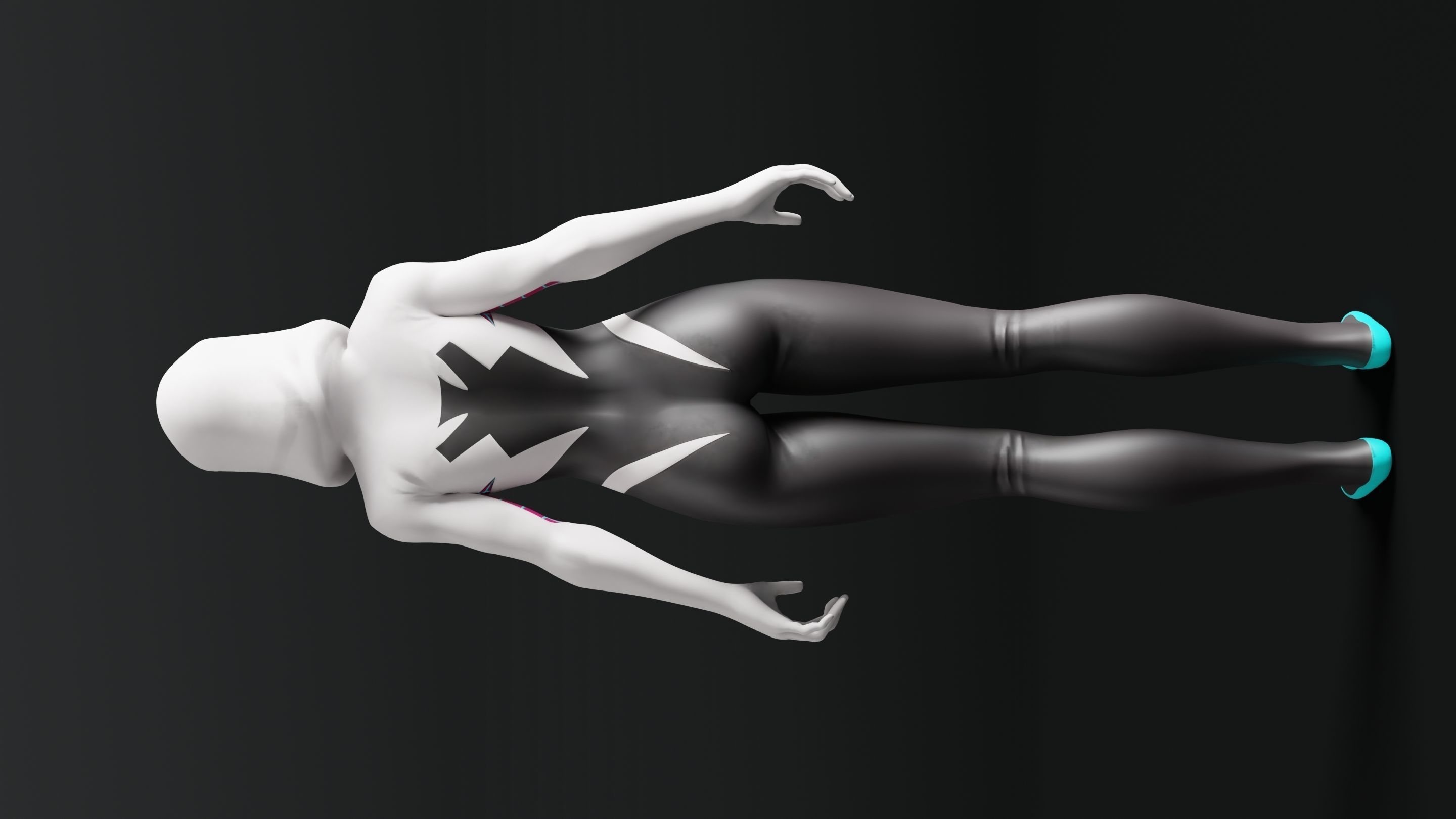 Gwen Stacy RIGGED Game ready Character  3D model_3