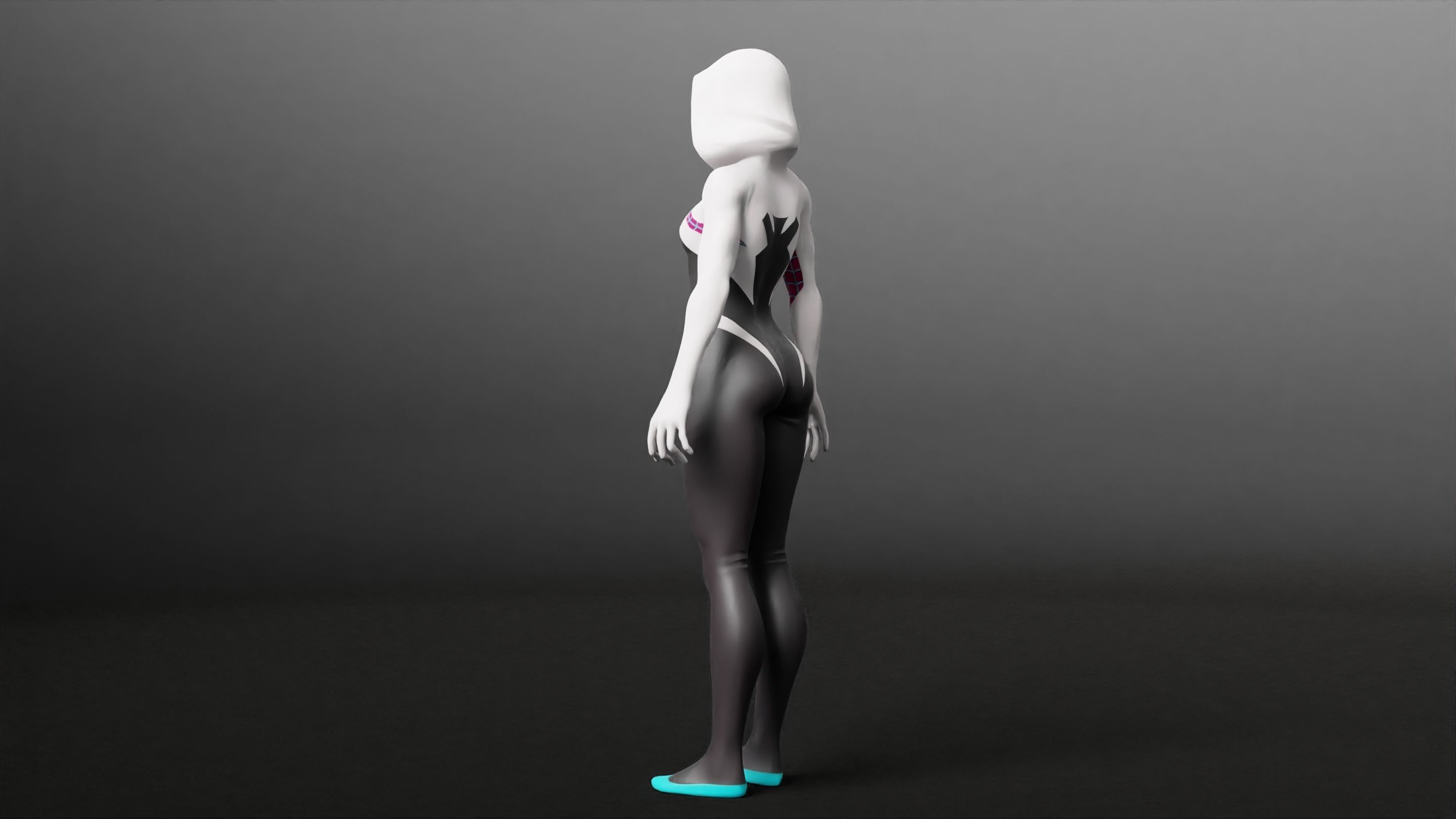 Gwen Stacy RIGGED Game ready Character  3D model_21