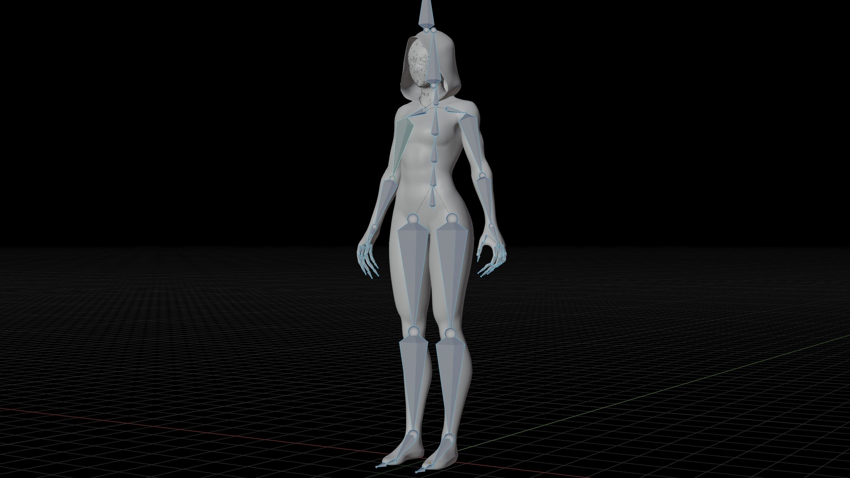 Gwen Stacy RIGGED Game ready Character  3D model_46