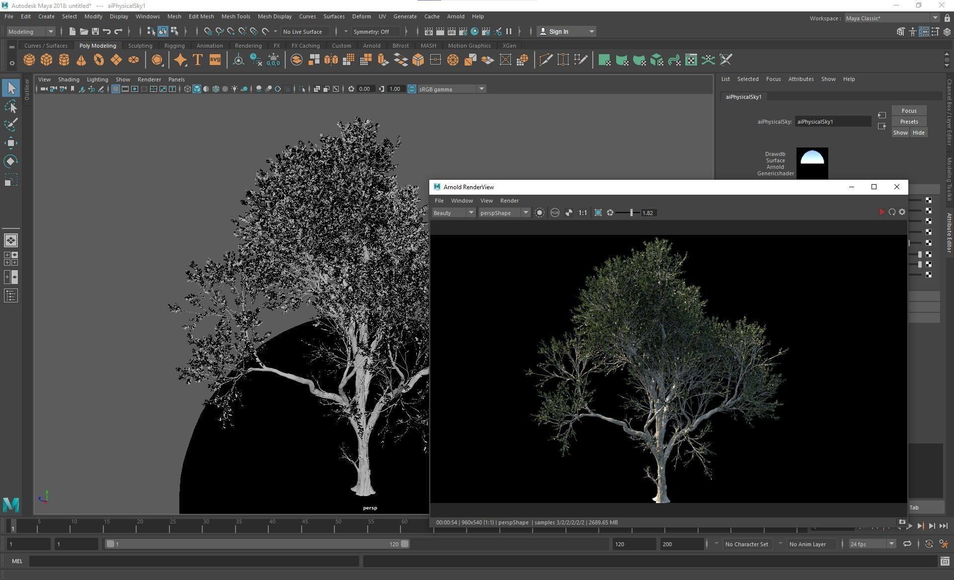 New Plant High detail Fagus Grandifolia 3D model_5