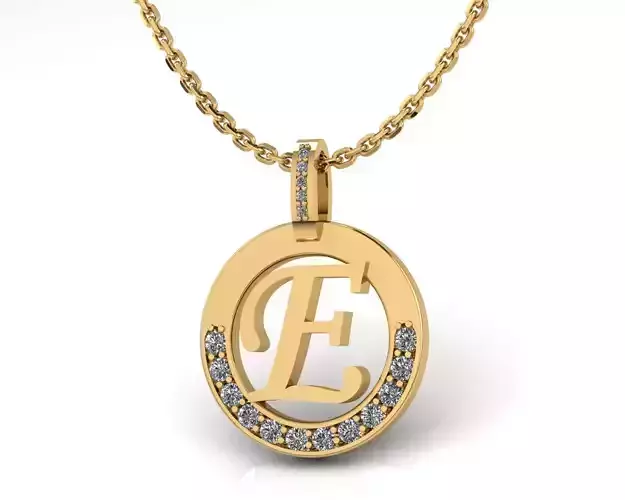 E Letter Pendant 3D print model