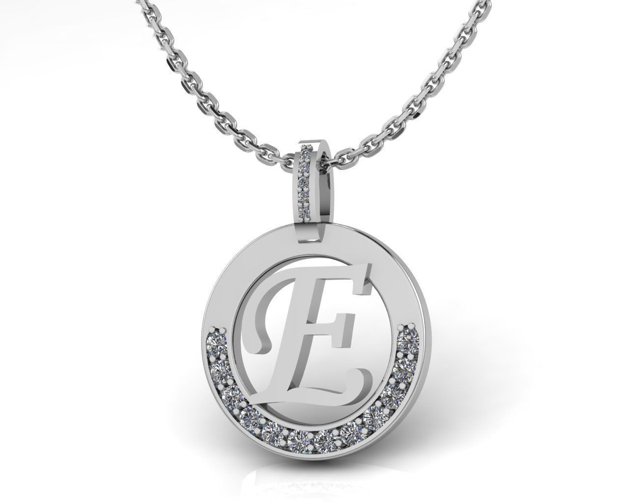 E Letter Pendant 3D print model_2