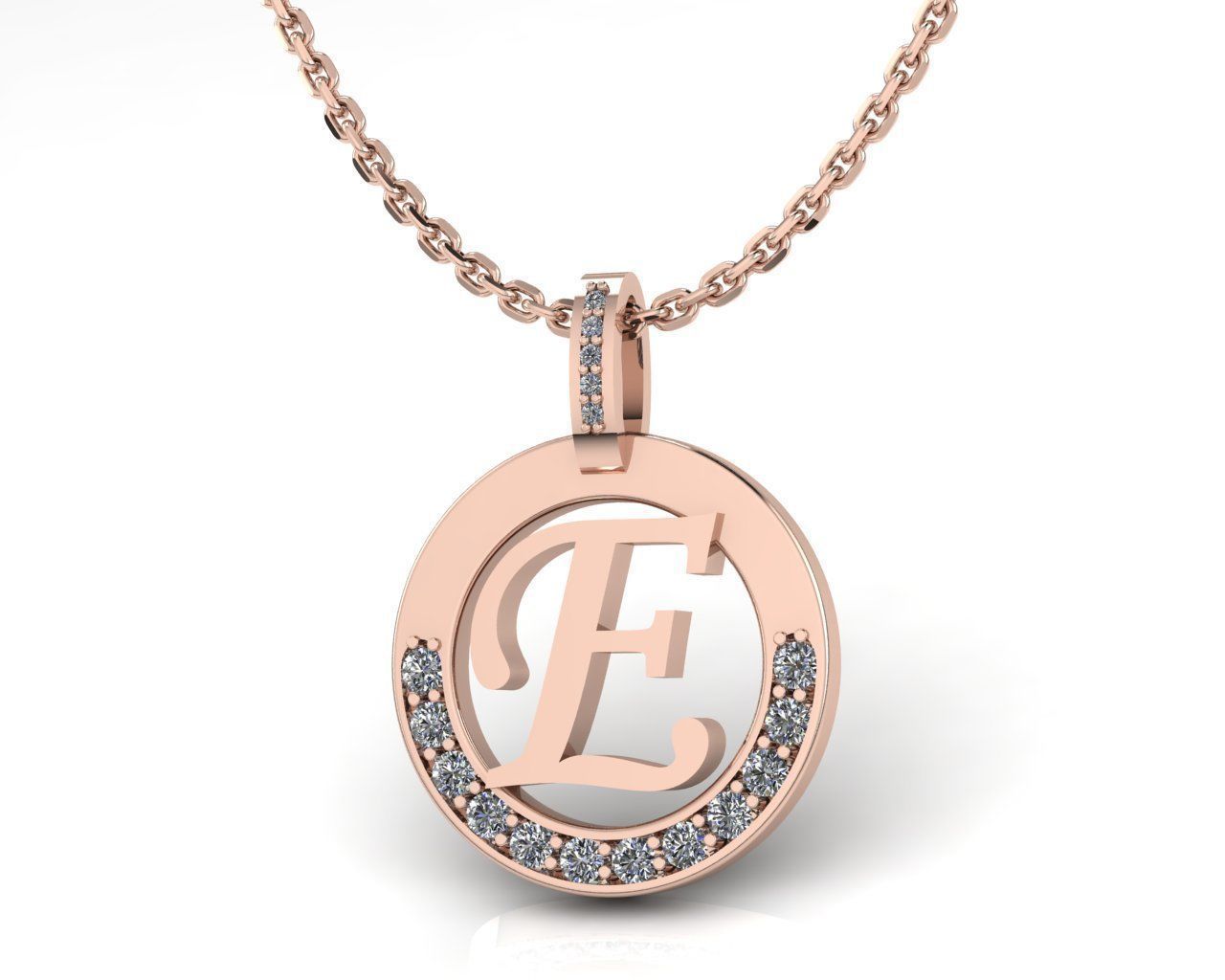 E Letter Pendant 3D print model_1