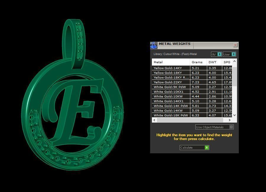 E Letter Pendant 3D print model_7