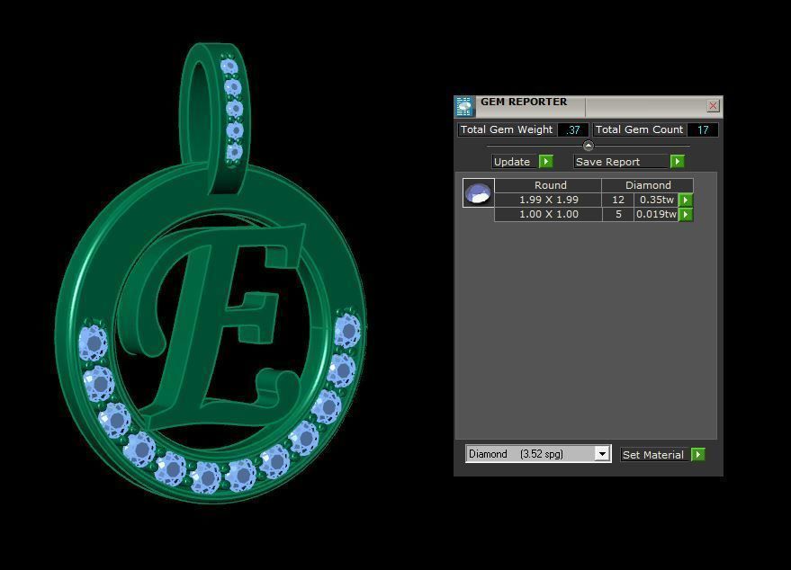 E Letter Pendant 3D print model_8