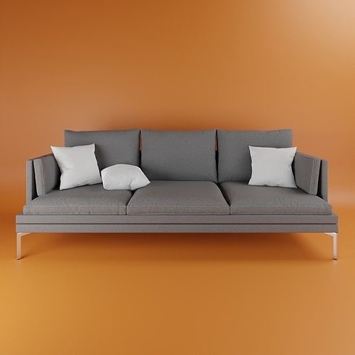 Gray Linen Sofa CL104 Free 3D model