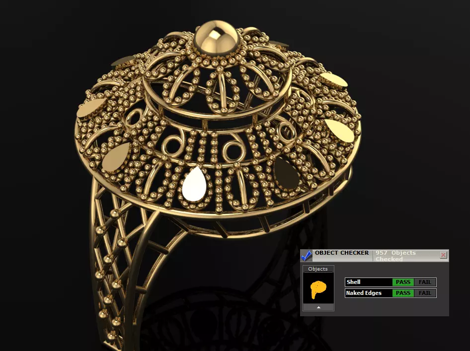 Ring - Jewelry for Women - Gold Indian Ring - 3D Print Files Free 3D print model