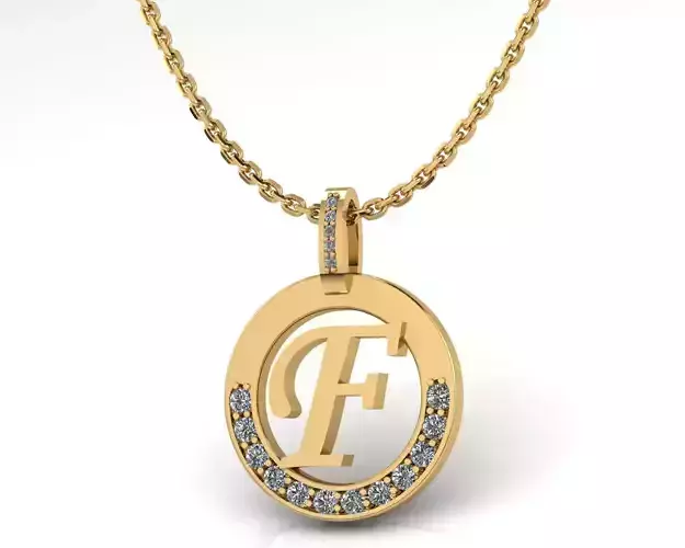 F Letter Pendant 3D print model
