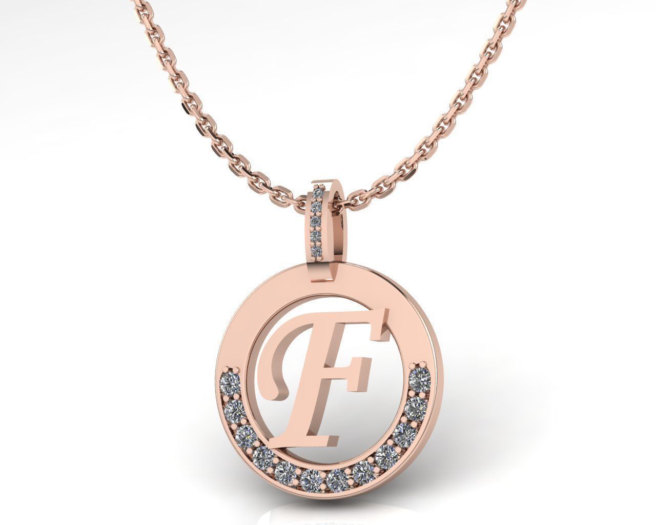 F Letter Pendant 3D print model_2