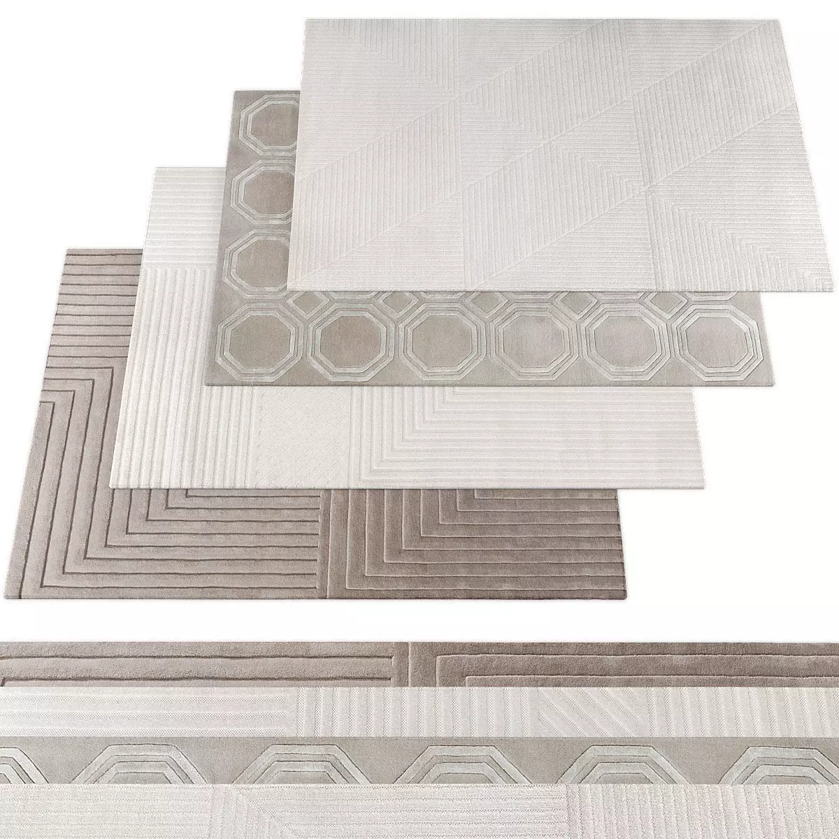 Rugs collection 299 Low-poly 3D model_0