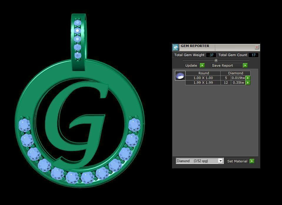 G Letter Pendant 3D print model_4