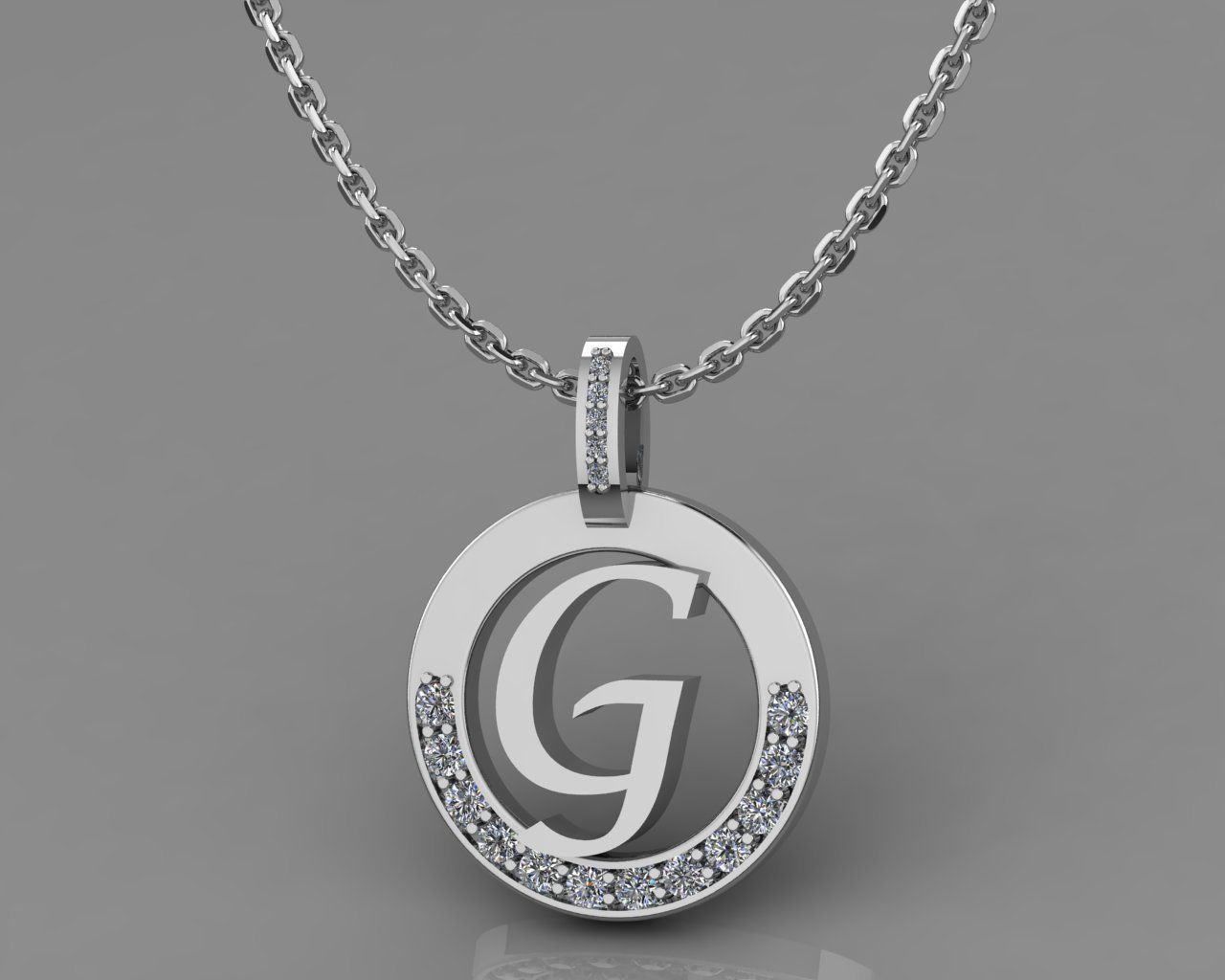 G Letter Pendant 3D print model_6