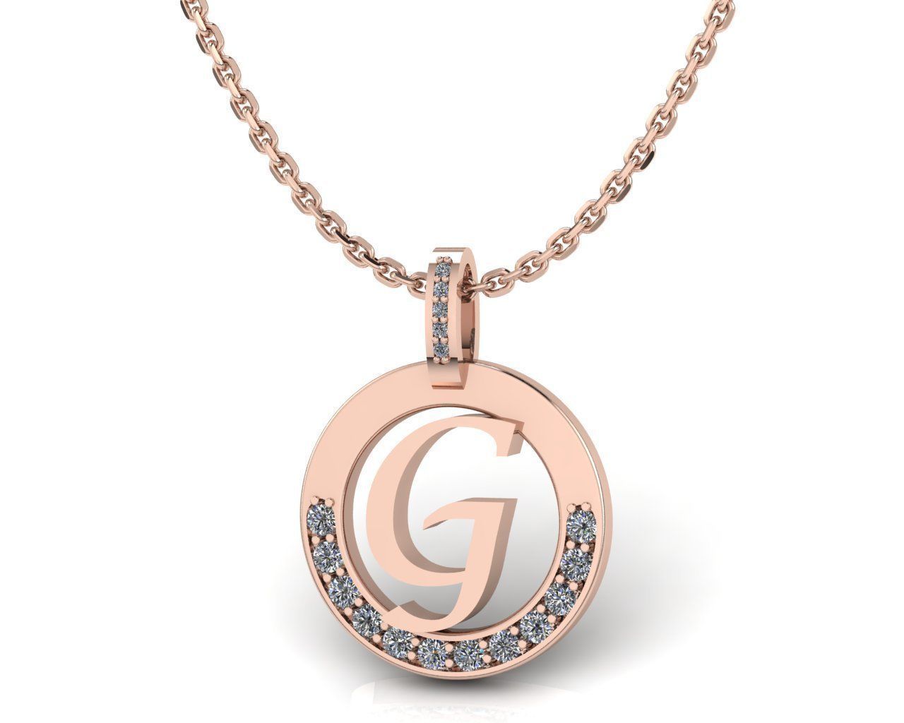 G Letter Pendant 3D print model_1