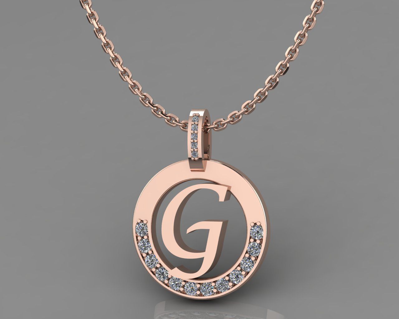 G Letter Pendant 3D print model_8