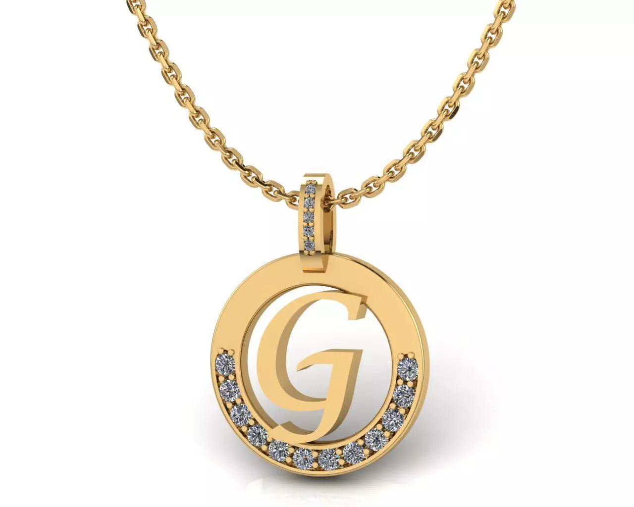 G Letter Pendant 3D print model_0