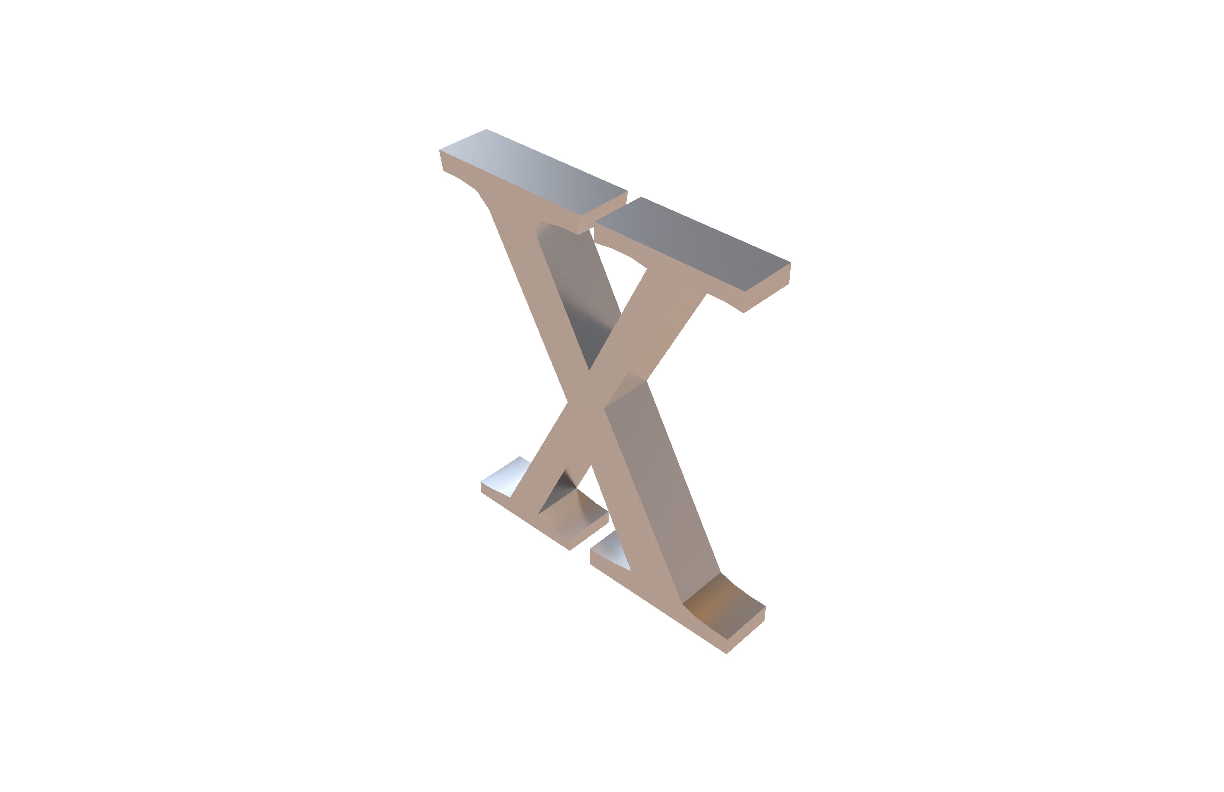 Roman Numerals 10 v1 003 Low-poly 3D model_2