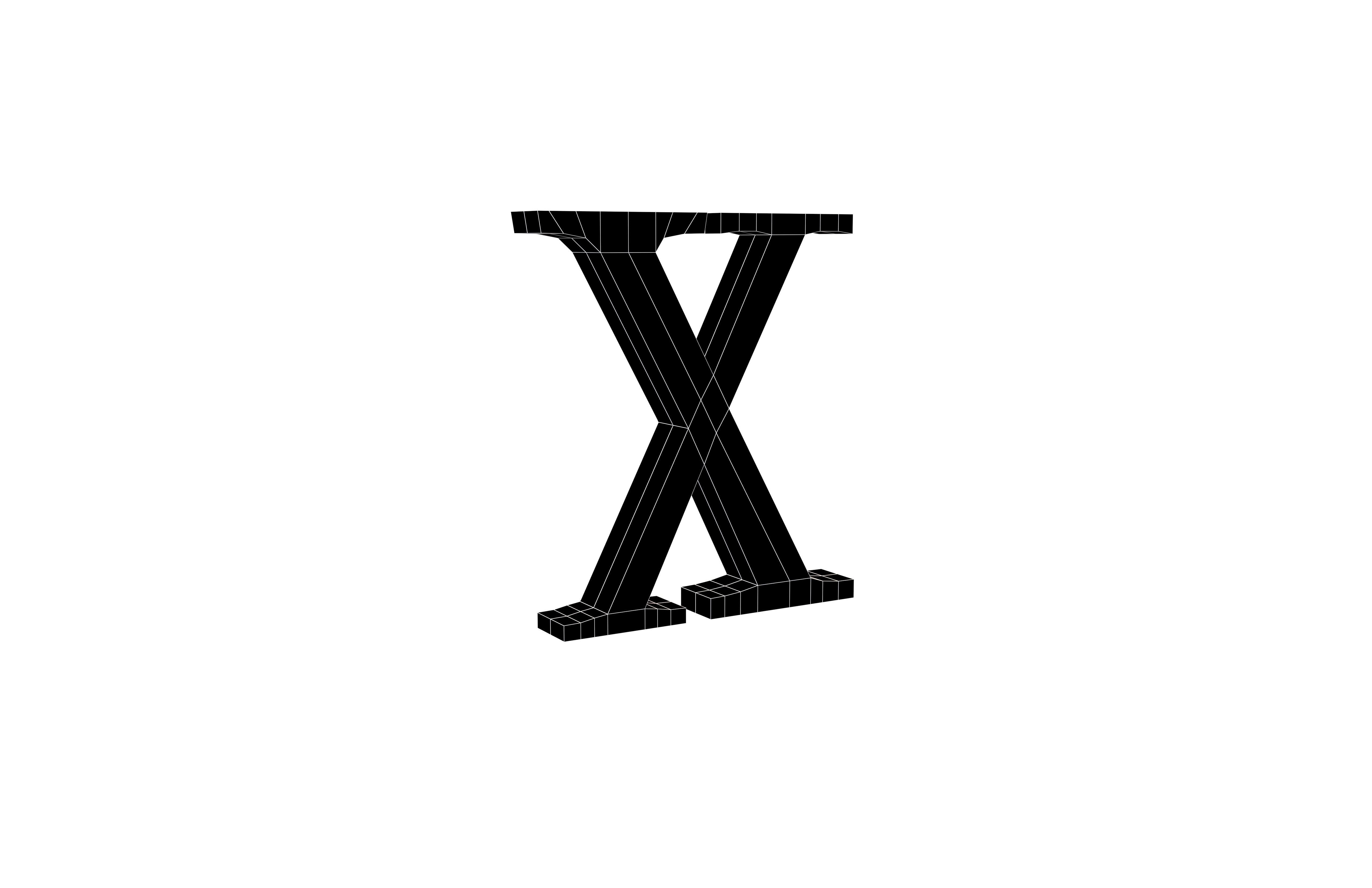 Roman Numerals 10 v1 003 Low-poly 3D model_7