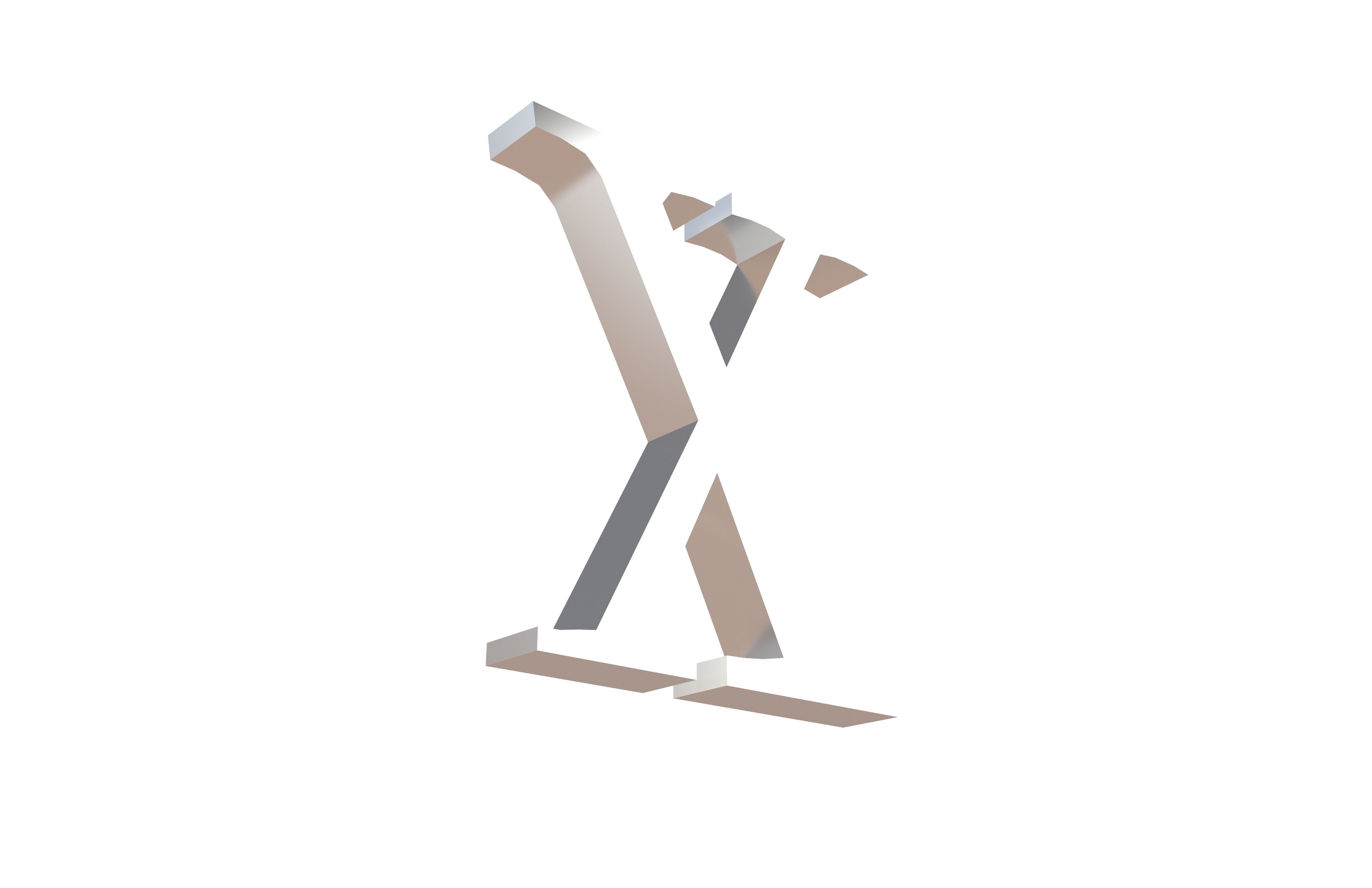 Roman Numerals 10 v1 003 Low-poly 3D model_3