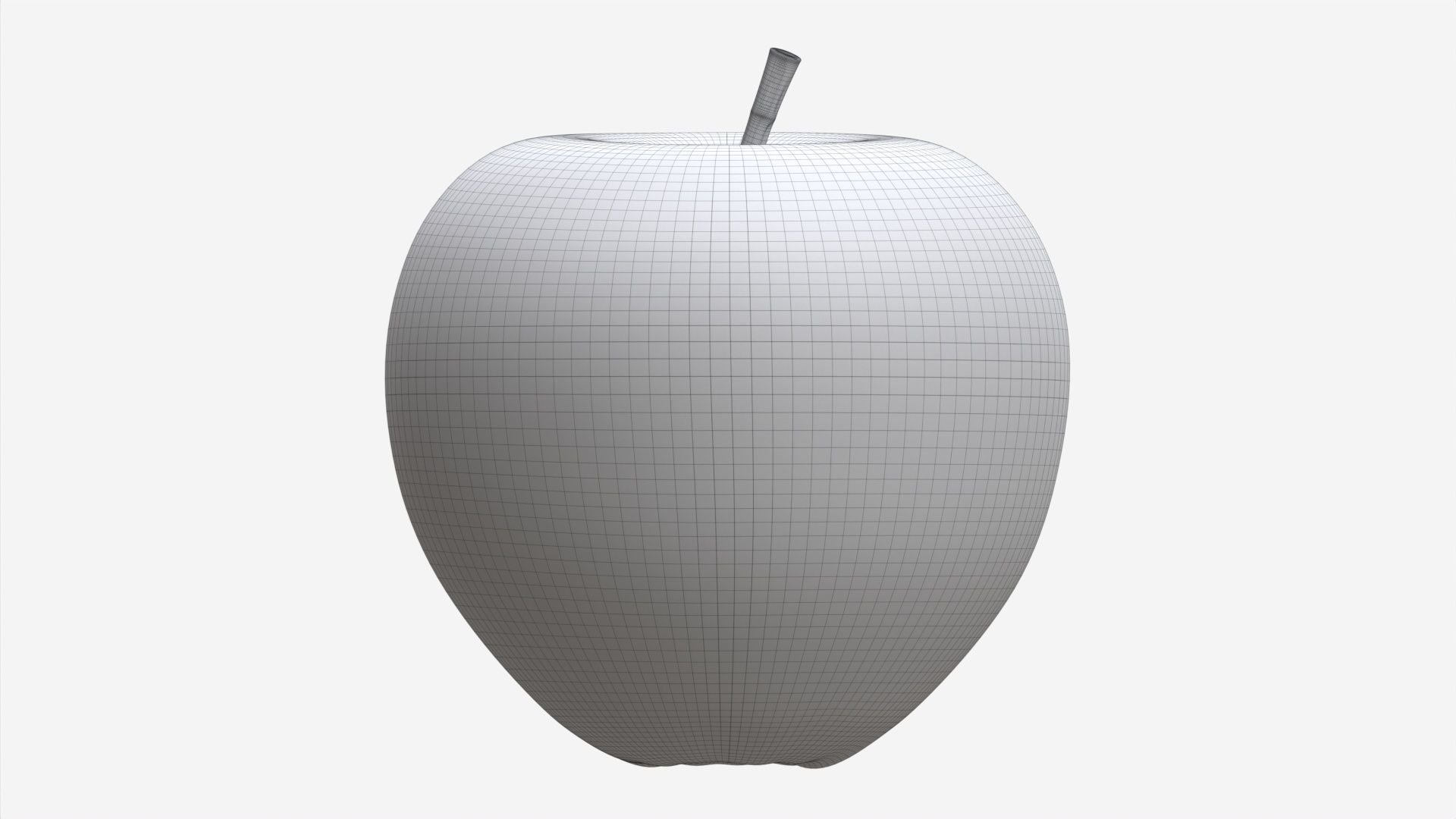 Apple single fruit red 3D model_7