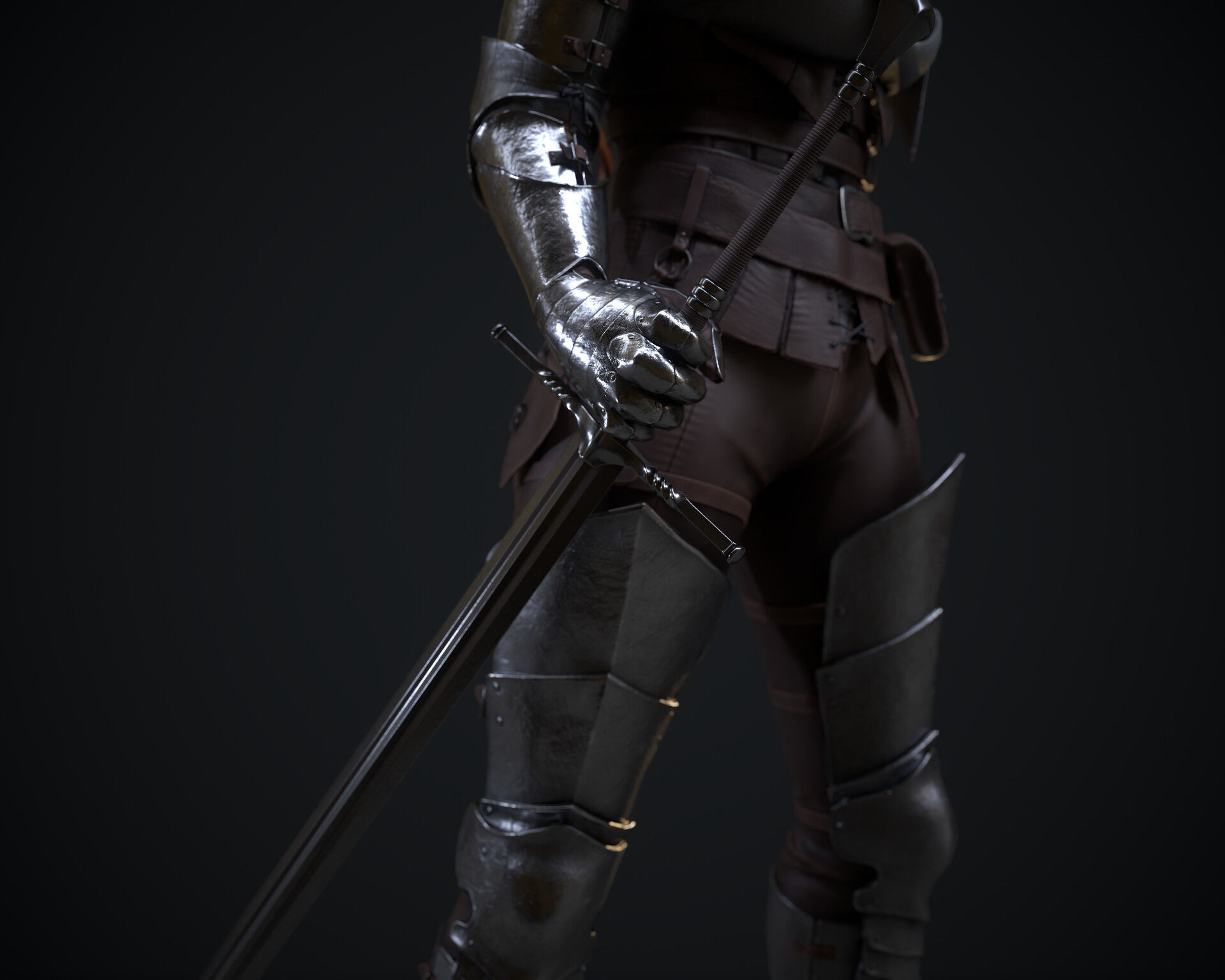 Hired knight Low-poly 3D model_2