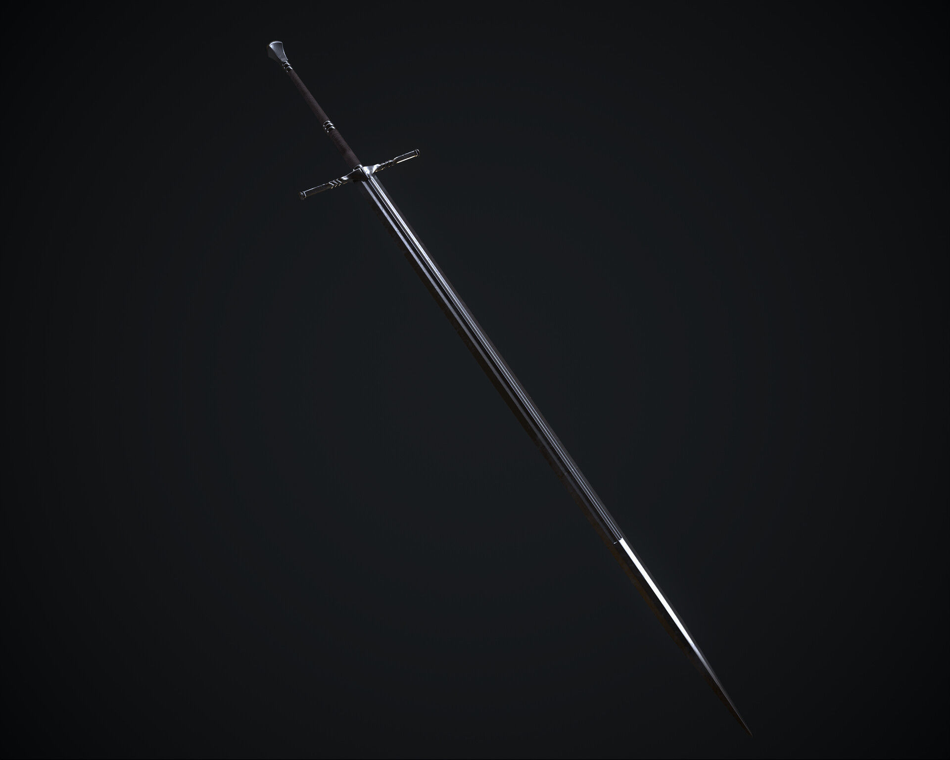 Hired knight Low-poly 3D model_10