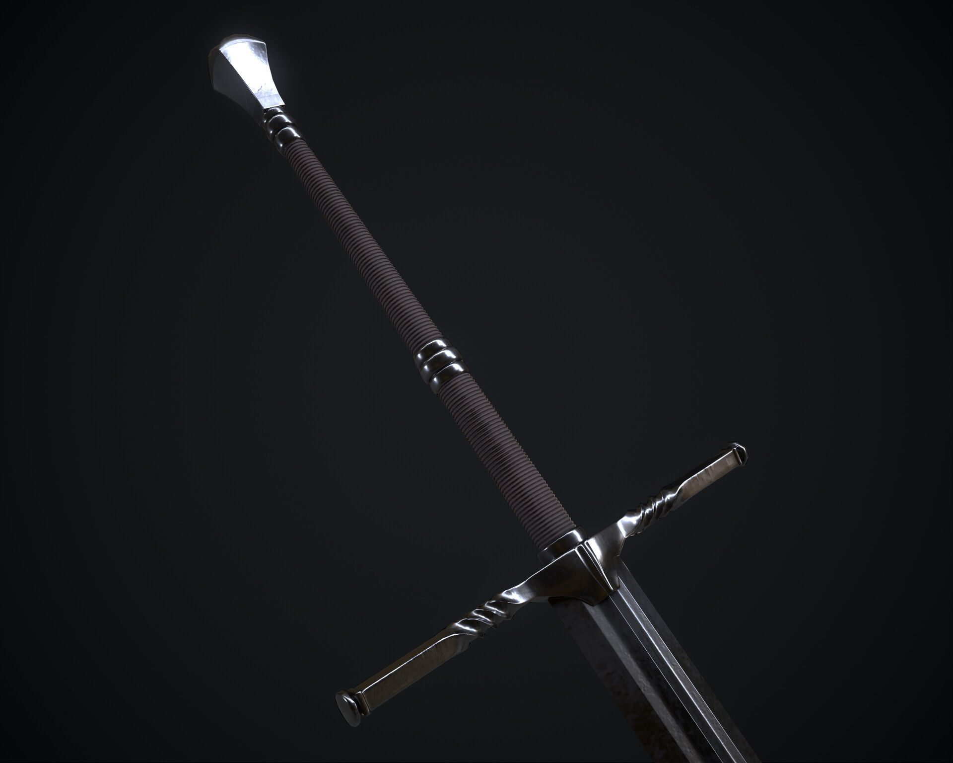 Hired knight Low-poly 3D model_11
