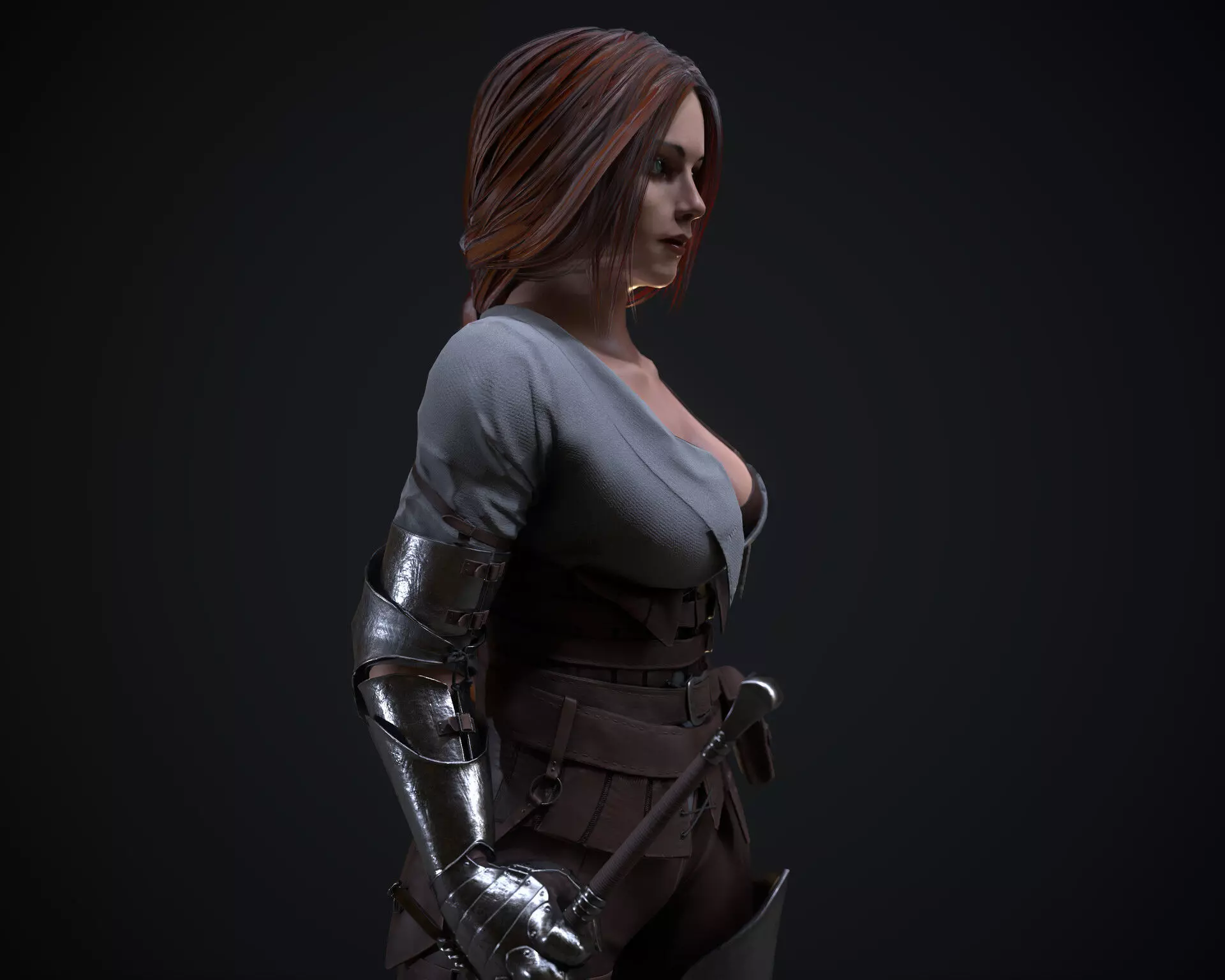 Hired knight Low-poly 3D model_0