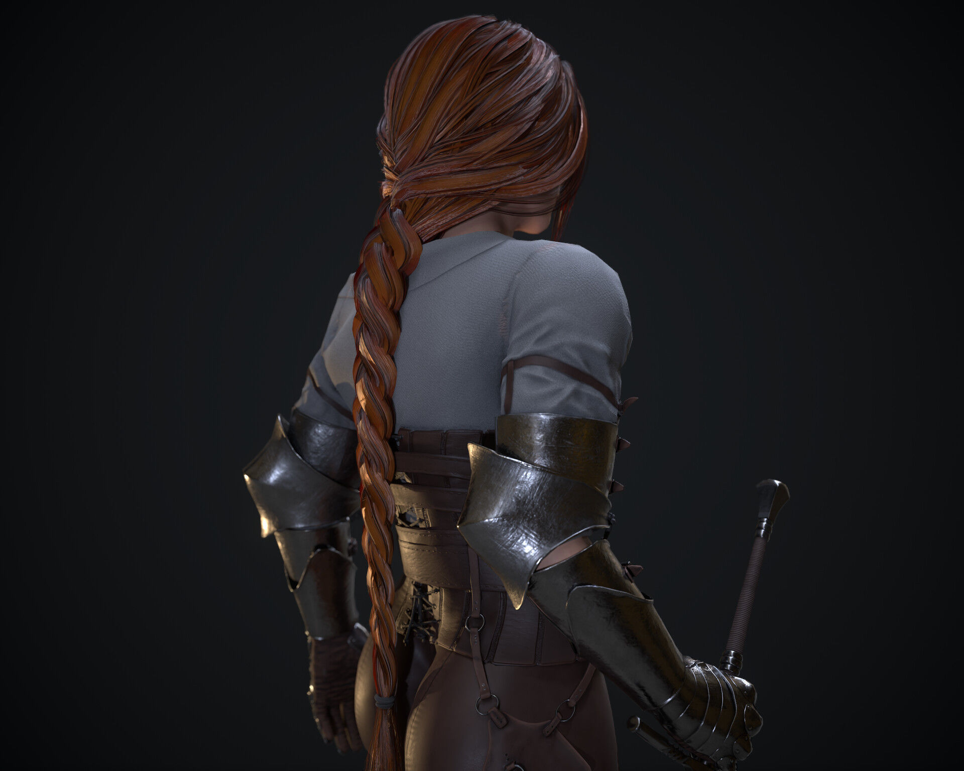 Hired knight Low-poly 3D model_3