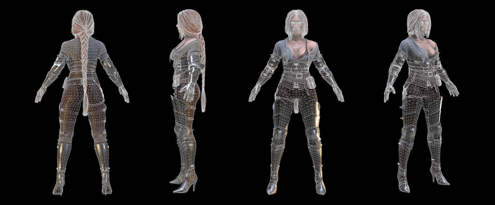 Hired knight Low-poly 3D model_9