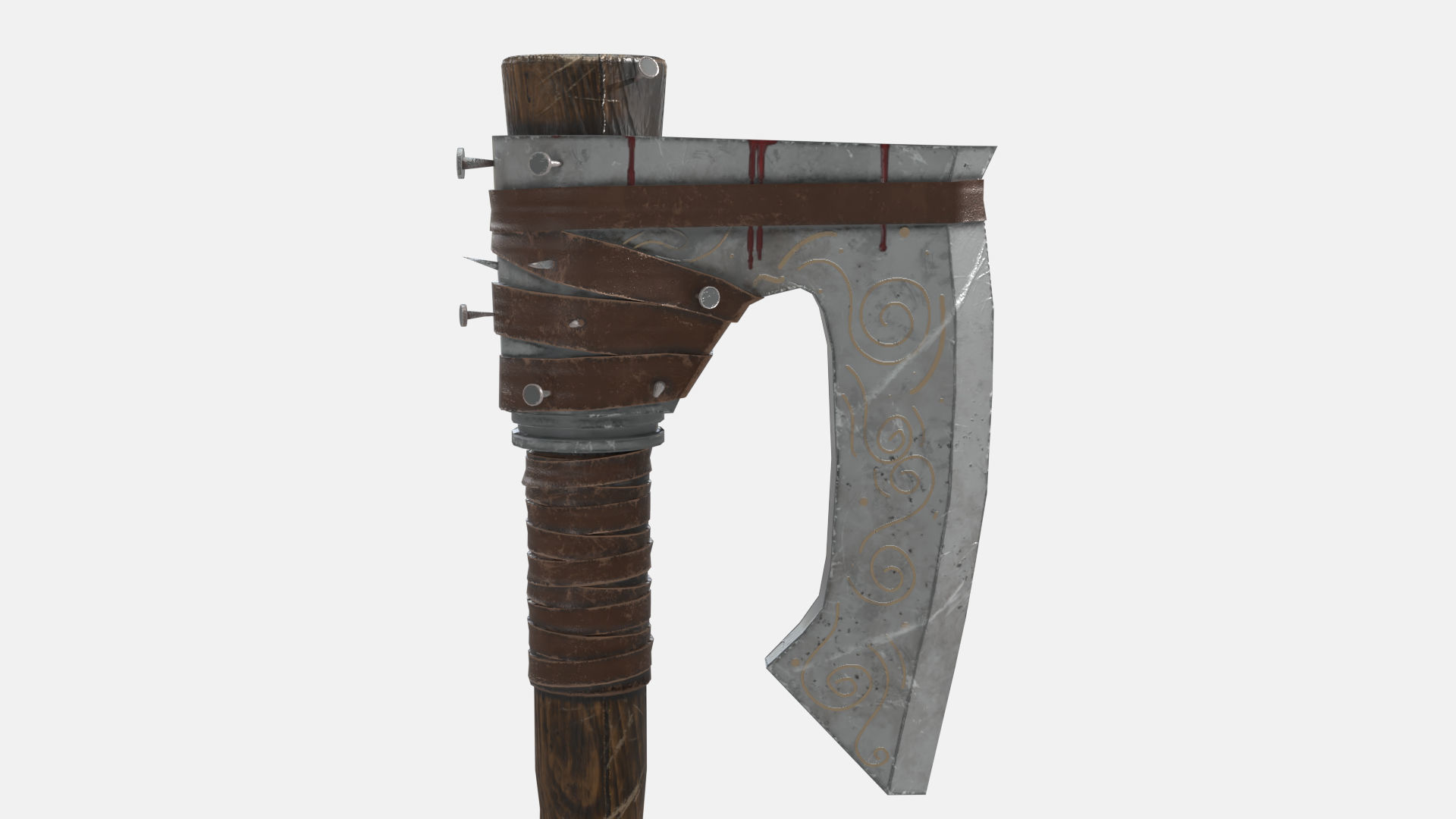 Troll Axe Low-poly 3D model_8