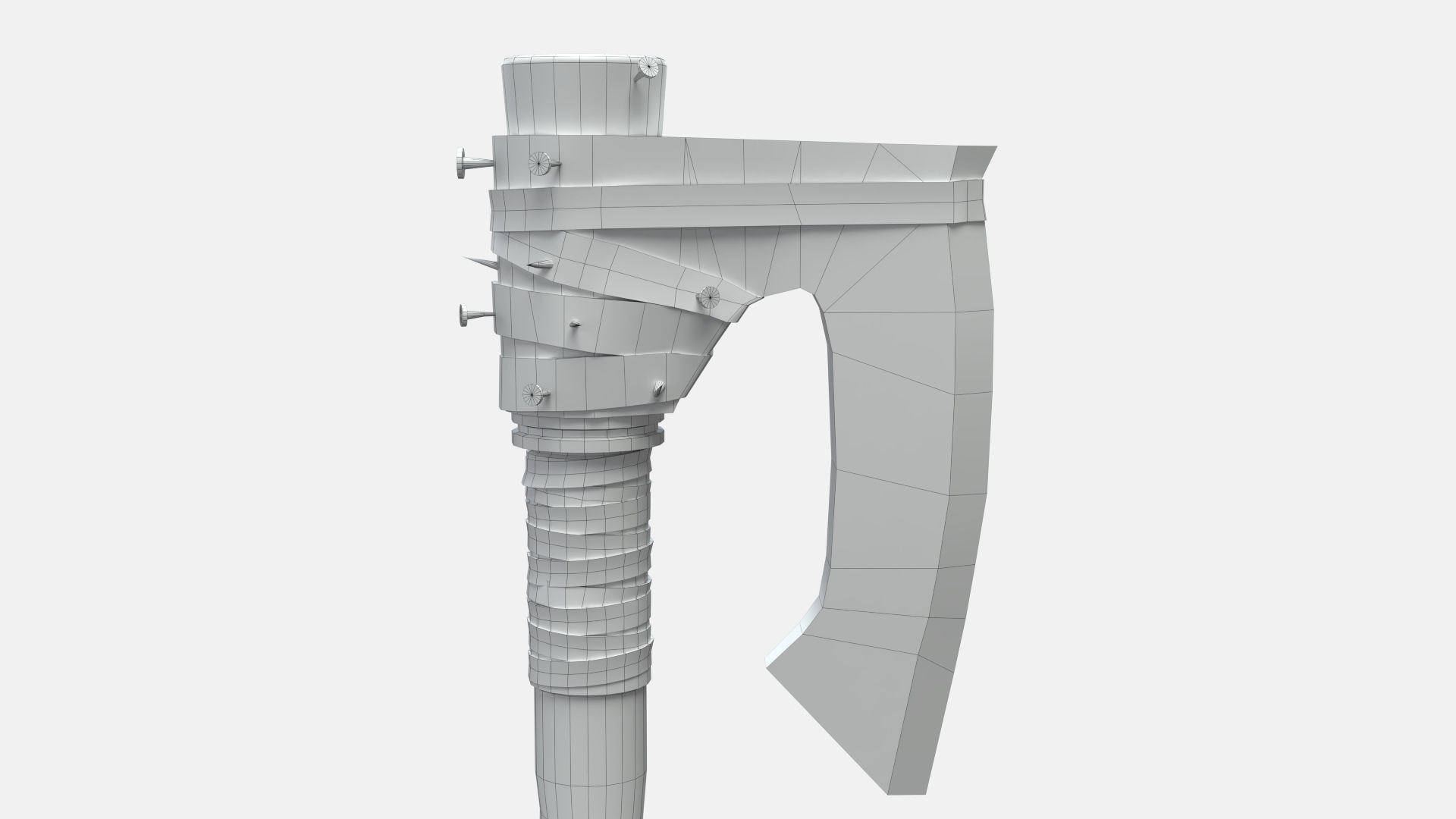 Troll Axe Low-poly 3D model_16