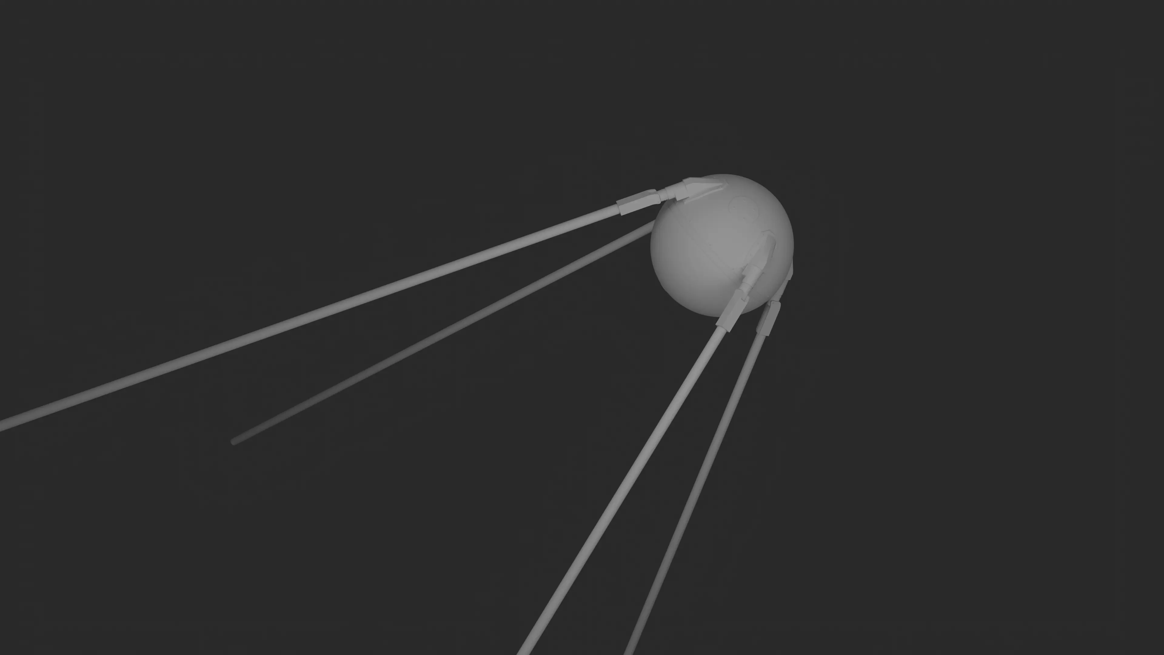 Sputnik 1 kite flying in night sky Free low-poly 3D model
