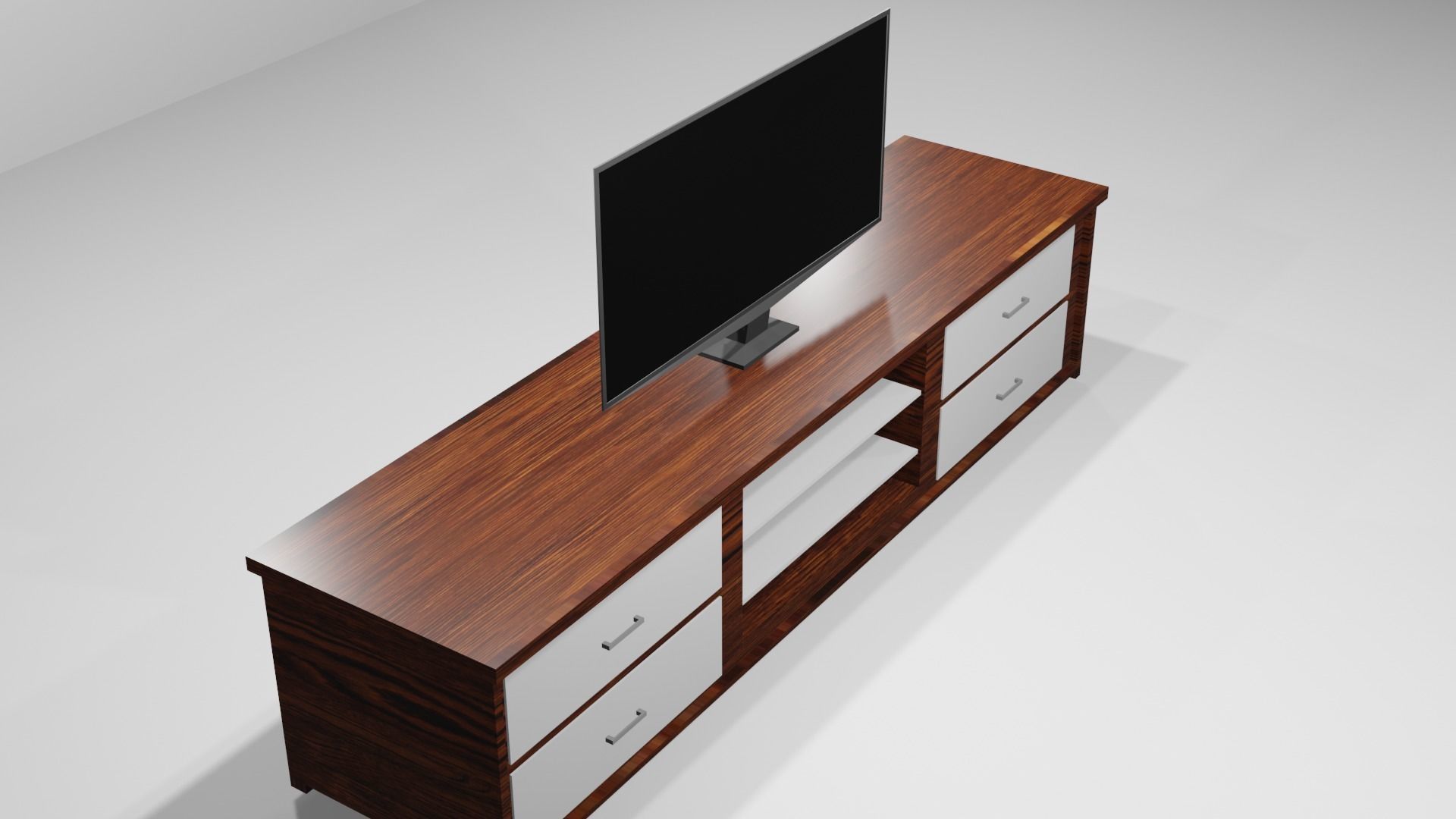 tv and table by aks Low-poly 3D model_3