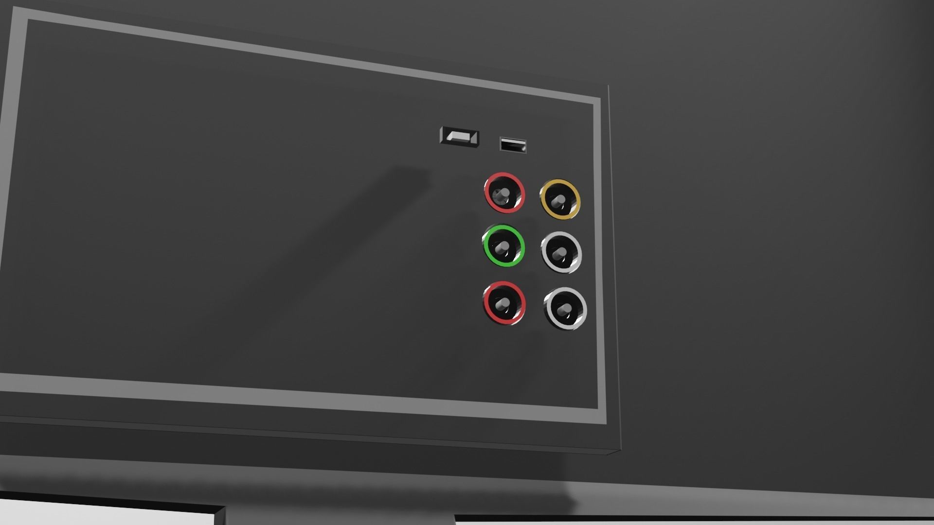 tv and table by aks Low-poly 3D model_1