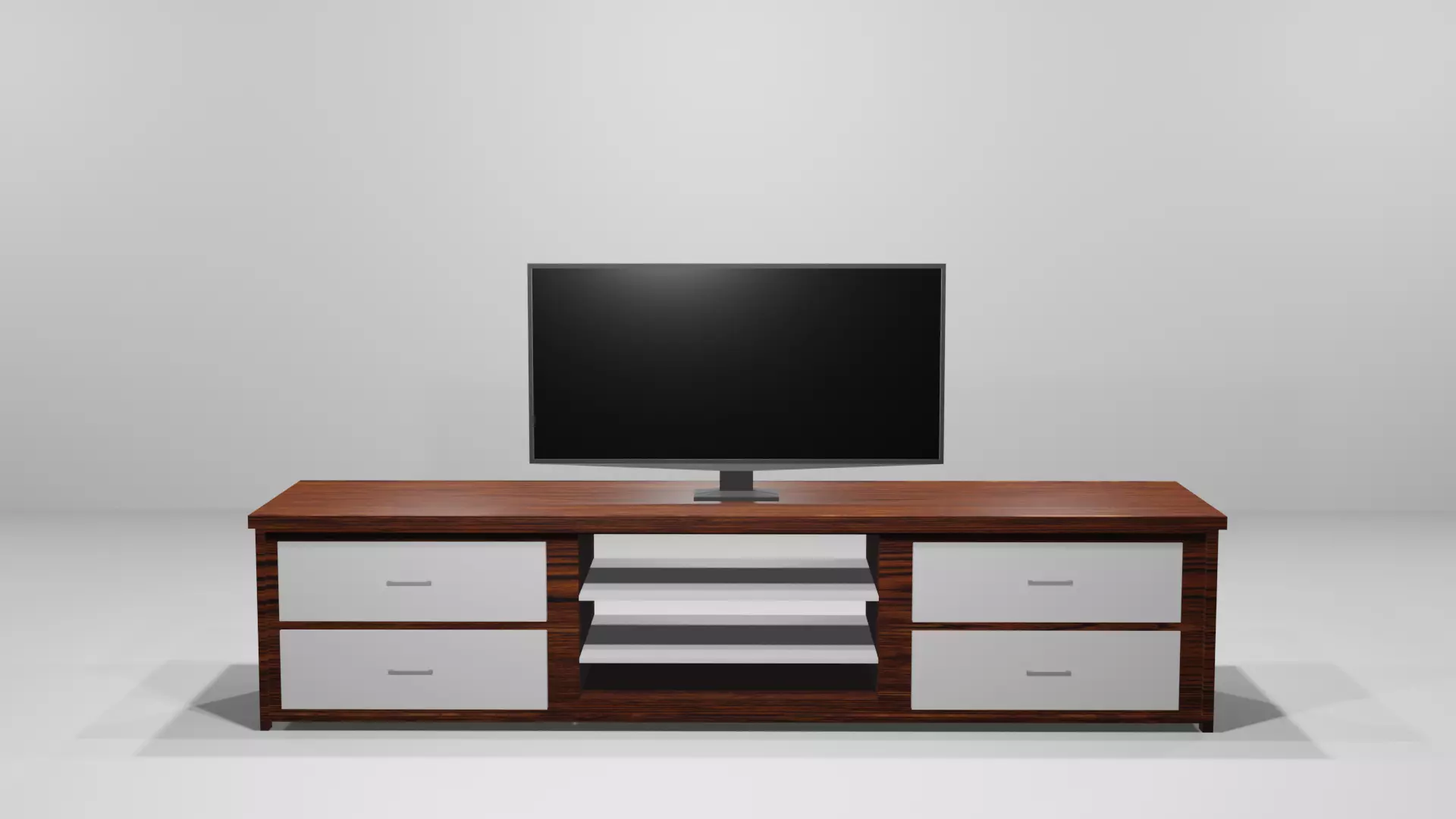 tv and table by aks Low-poly 3D model_0