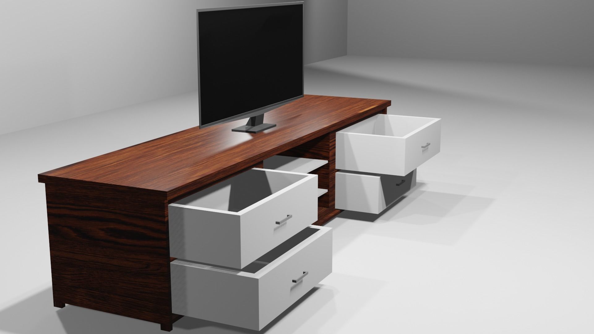 tv and table by aks Low-poly 3D model_2