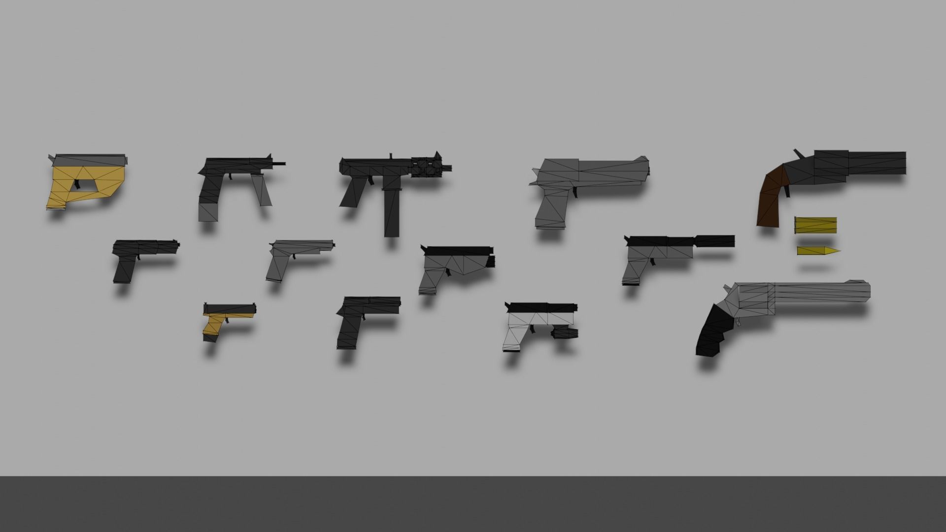Low-poly pistols pack Low-poly 3D model_19