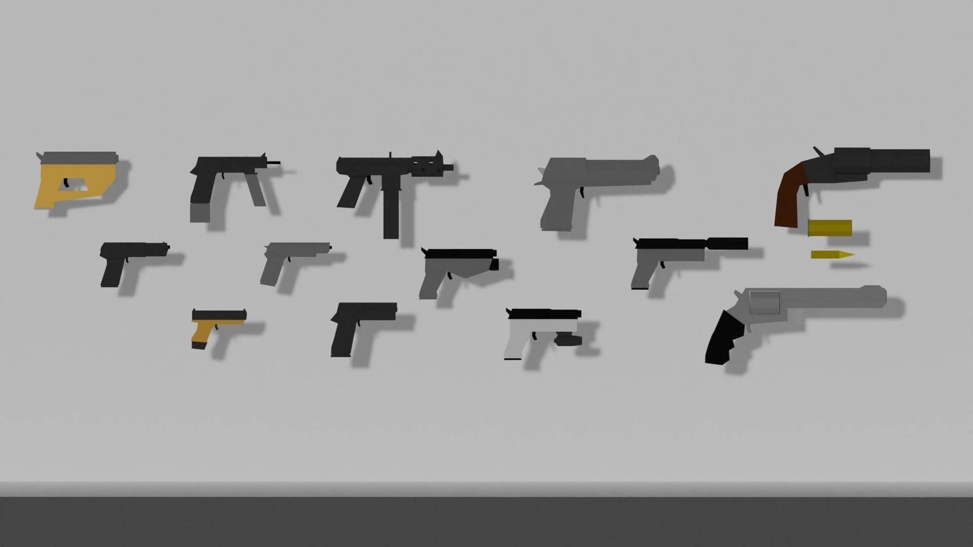 Low-poly pistols pack Low-poly 3D model_18