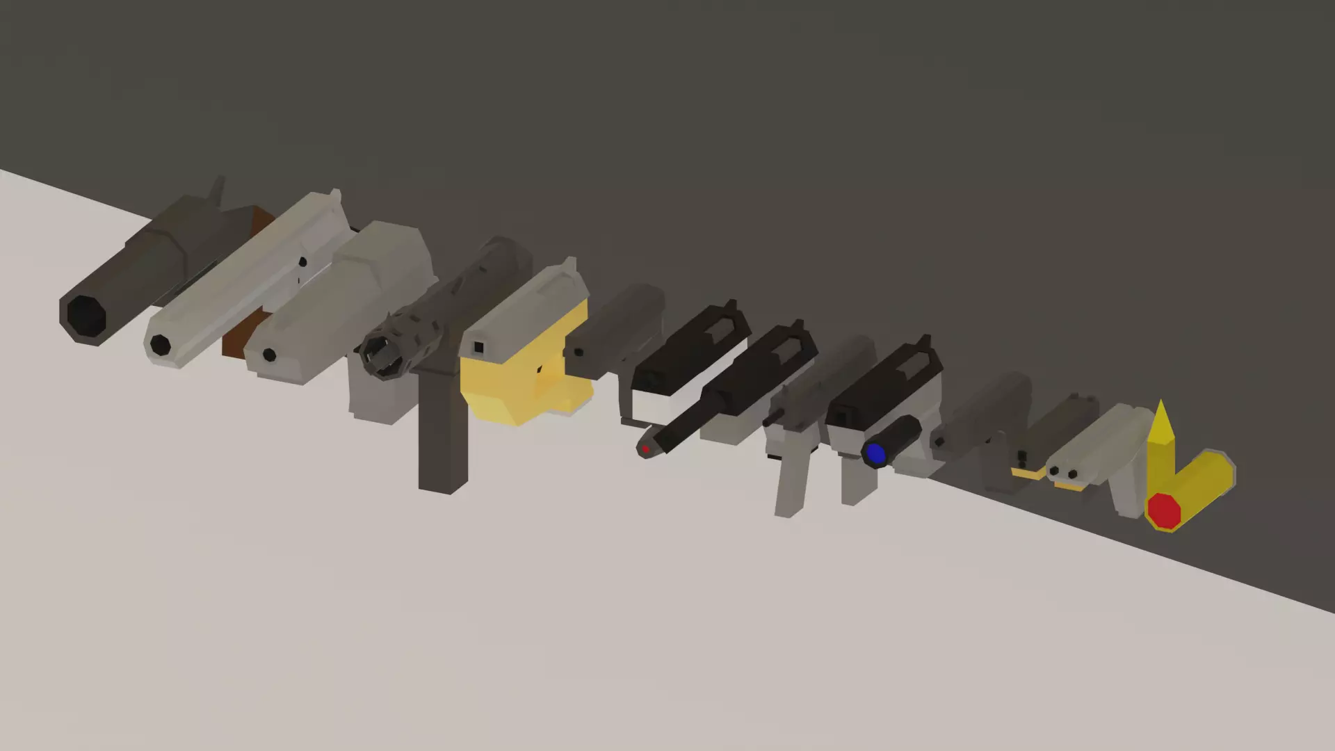Low-poly pistols pack Low-poly 3D model_0