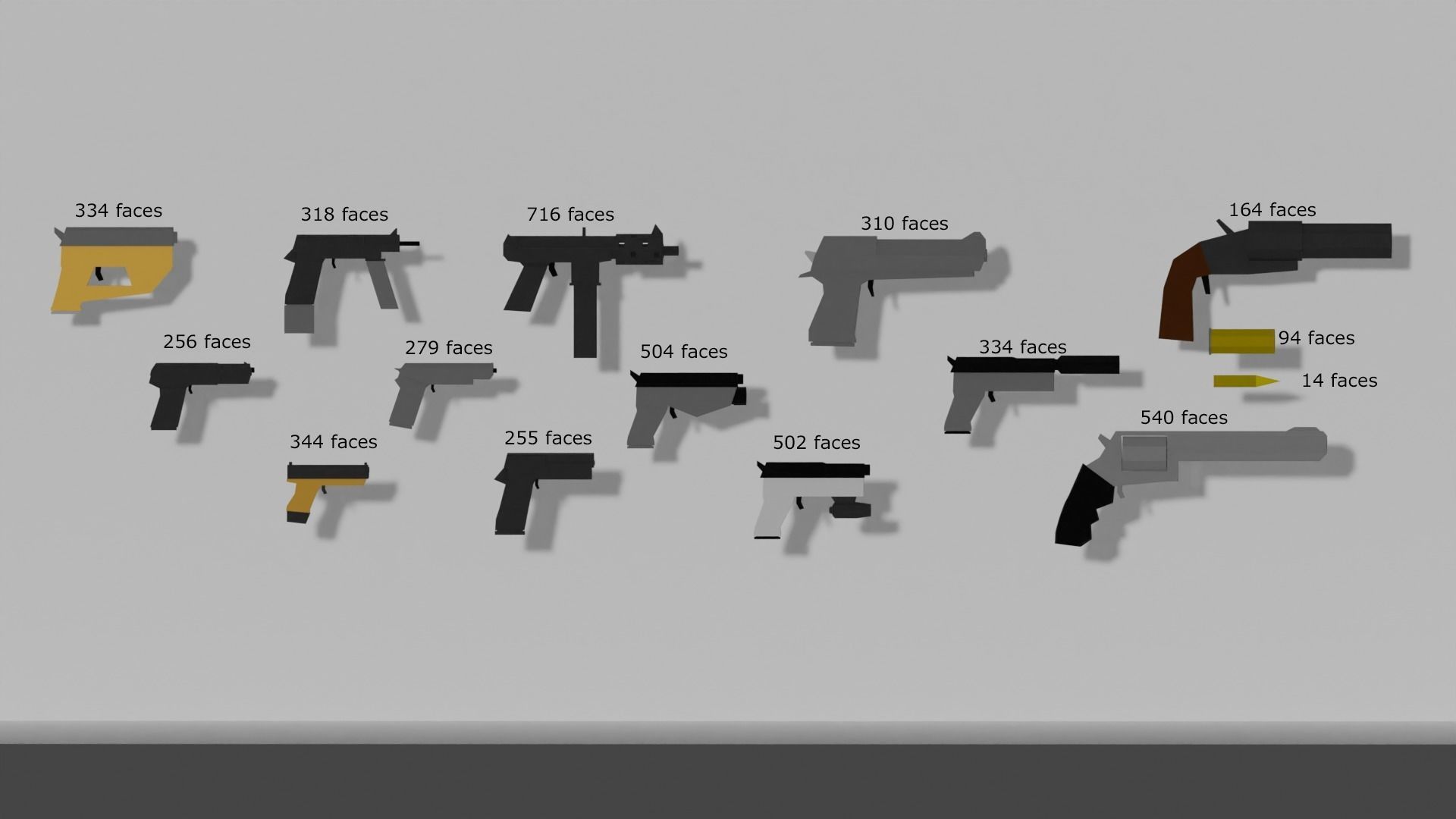 Low-poly pistols pack Low-poly 3D model_20