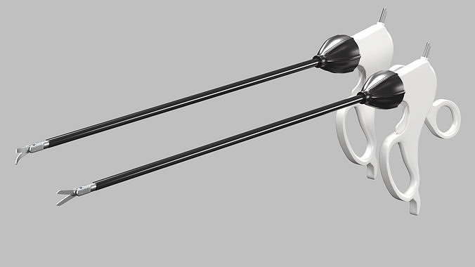 Laparoscopic Instrument Scissors Low-poly 3D model