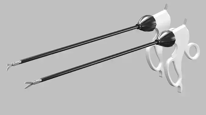 Laparoscopic Instrument Scissors Low-poly 3D model
